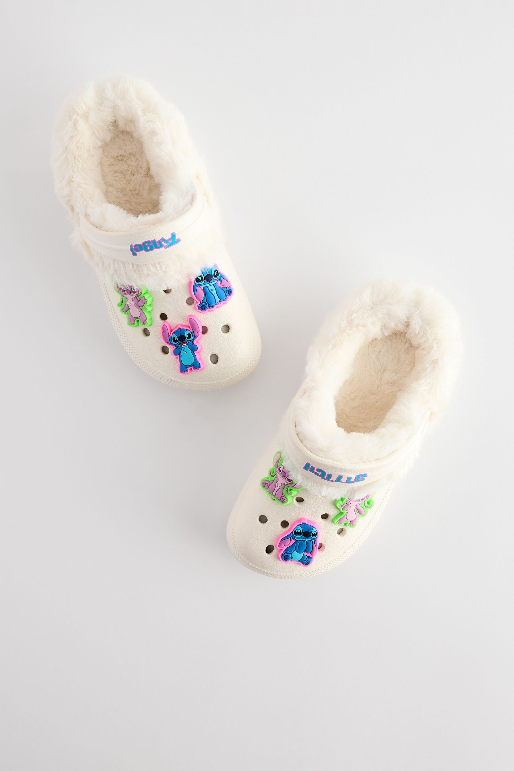 White Faux Fur Lined Clogs Slippers