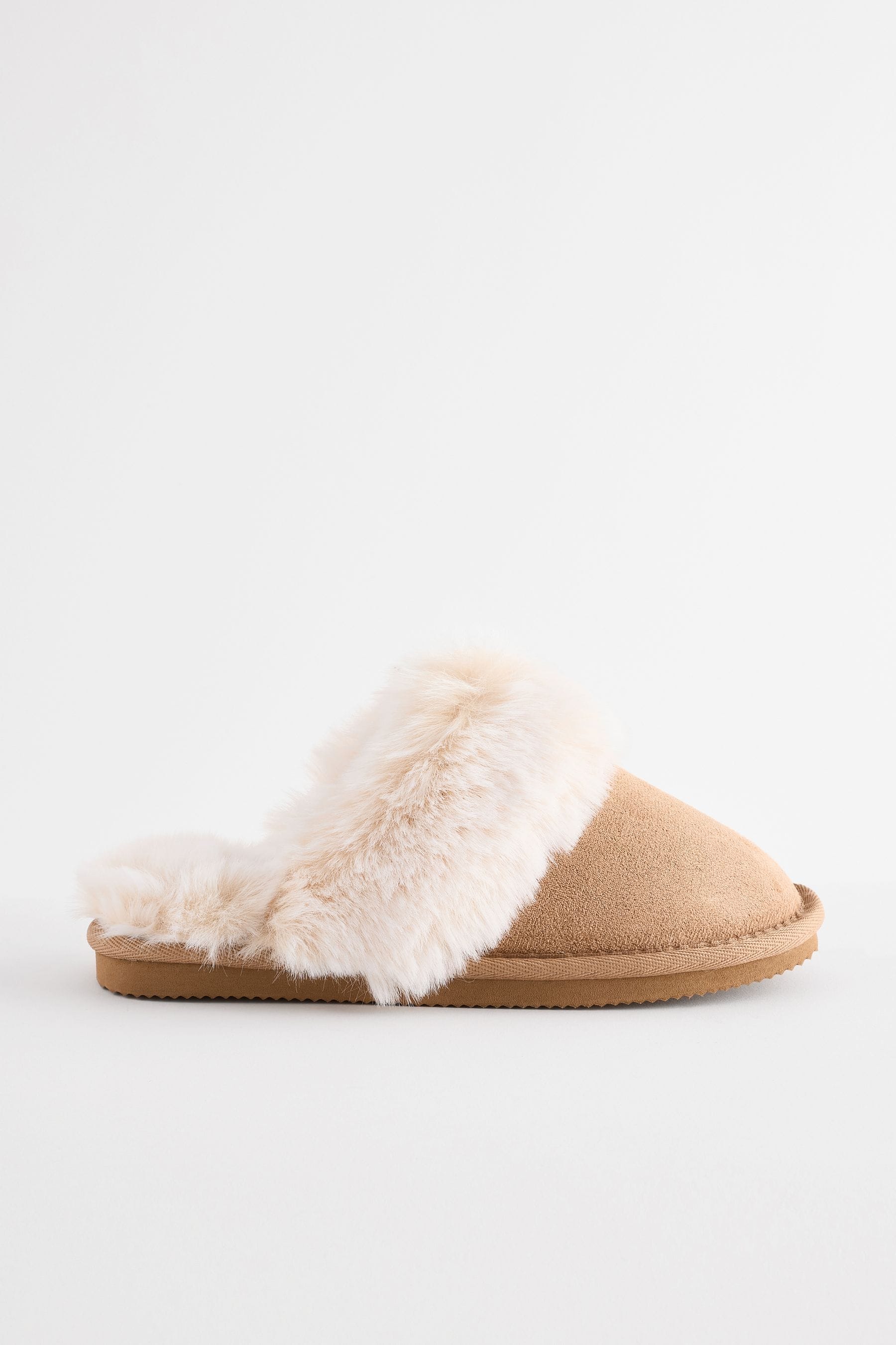 Tan Brown Mule Slippers