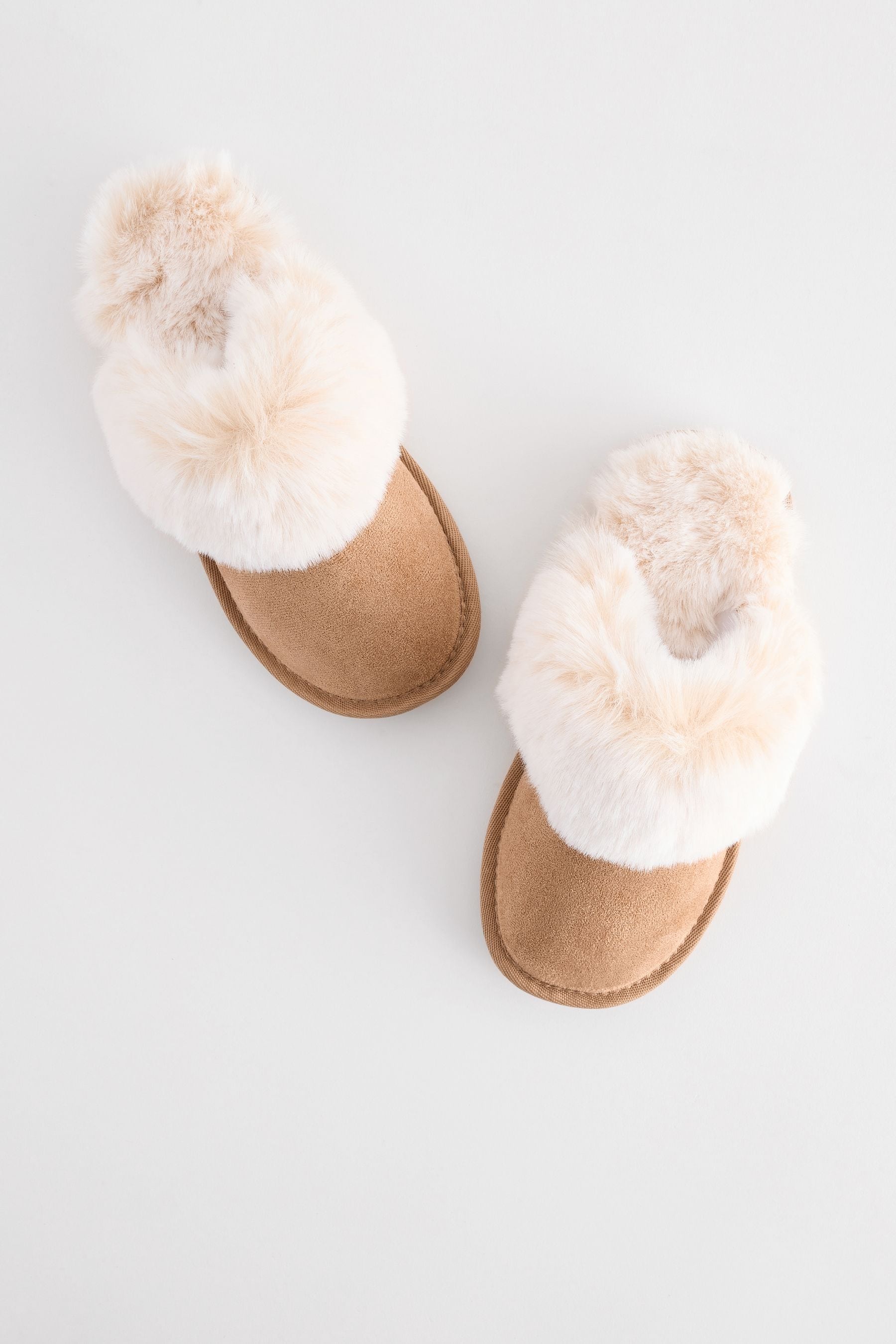 Tan Brown Mule Slippers