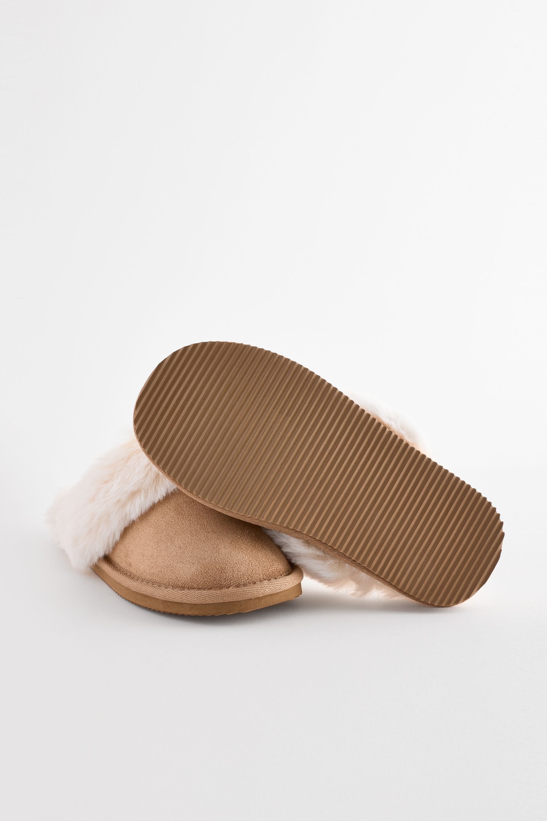 Tan Brown Mule Slippers