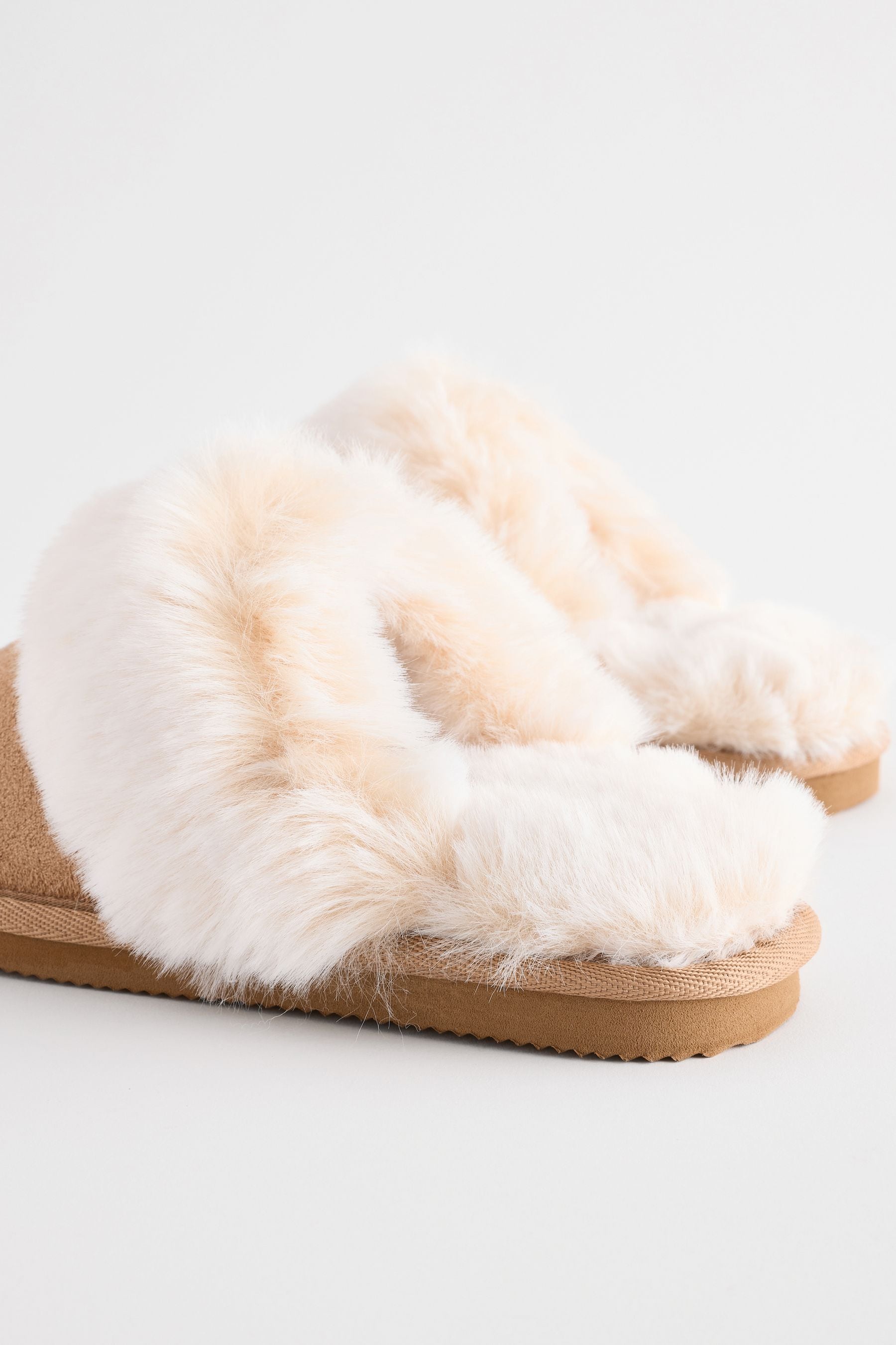 Tan Brown Mule Slippers