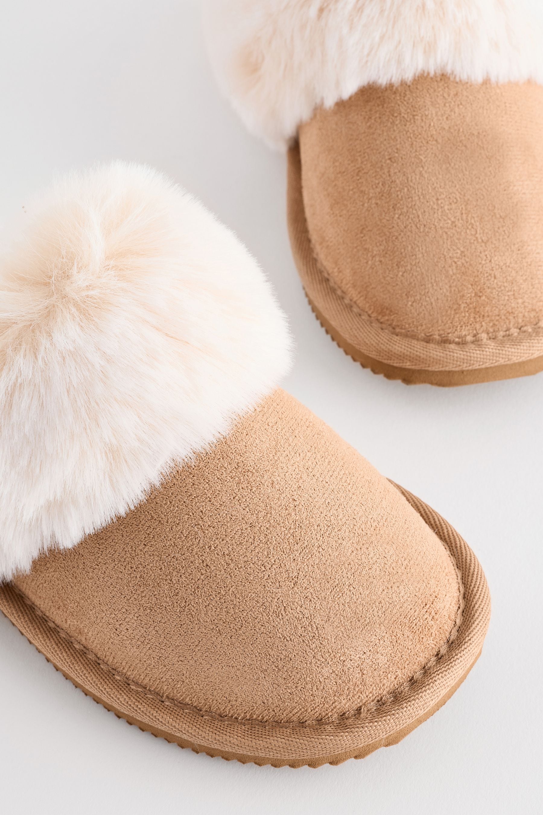 Tan Brown Mule Slippers