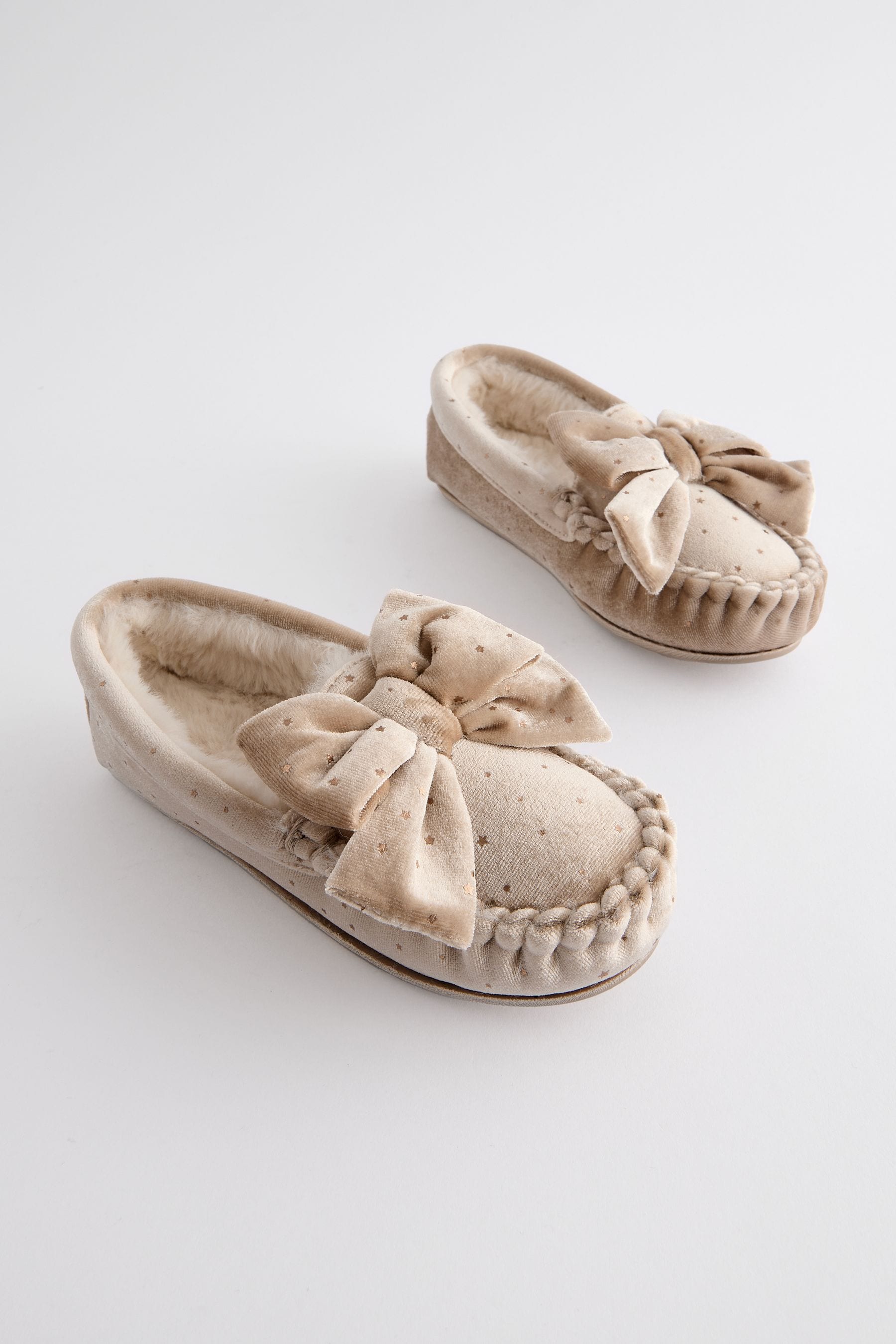 Neutral Moccasin Slippers