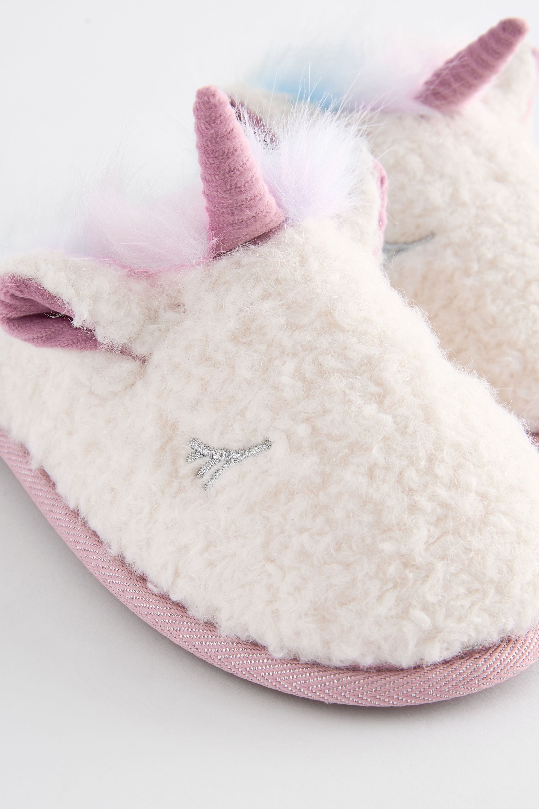 White Rainbow Unicorn Mule Slippers