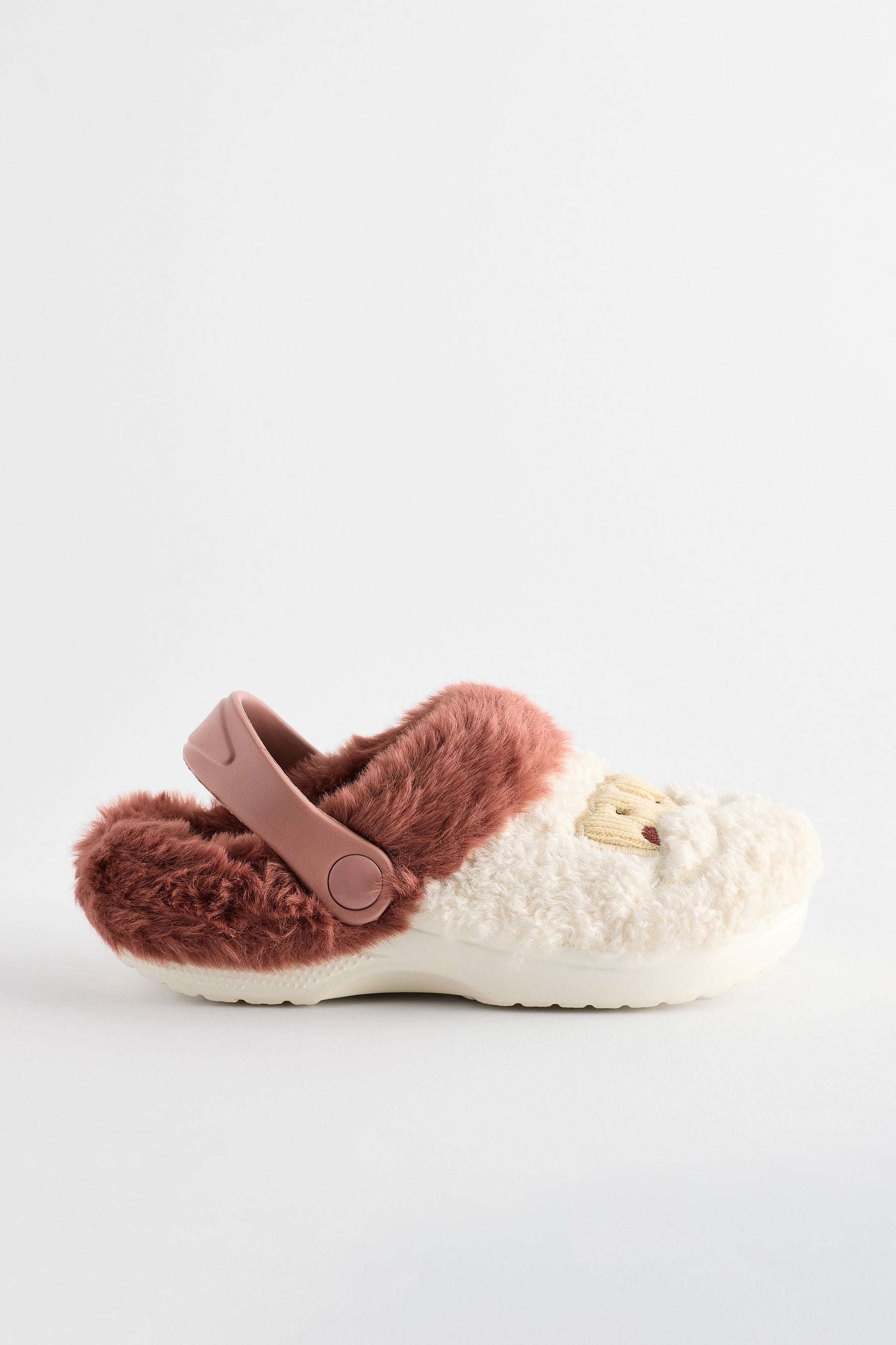 Christmas Santa Faux Fur Lined Clog Christmas Slippers