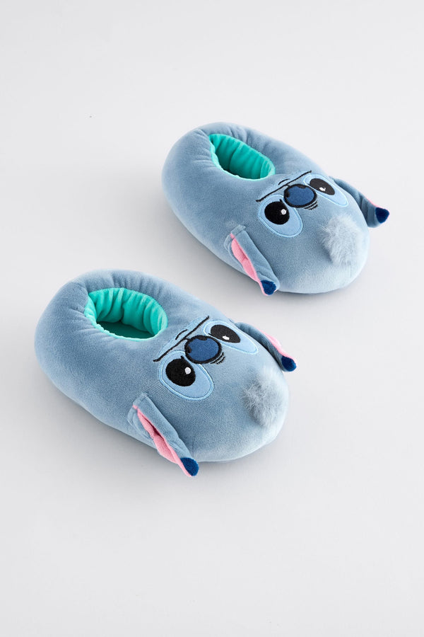 Blue Lilo and Stitch Plush Slippers