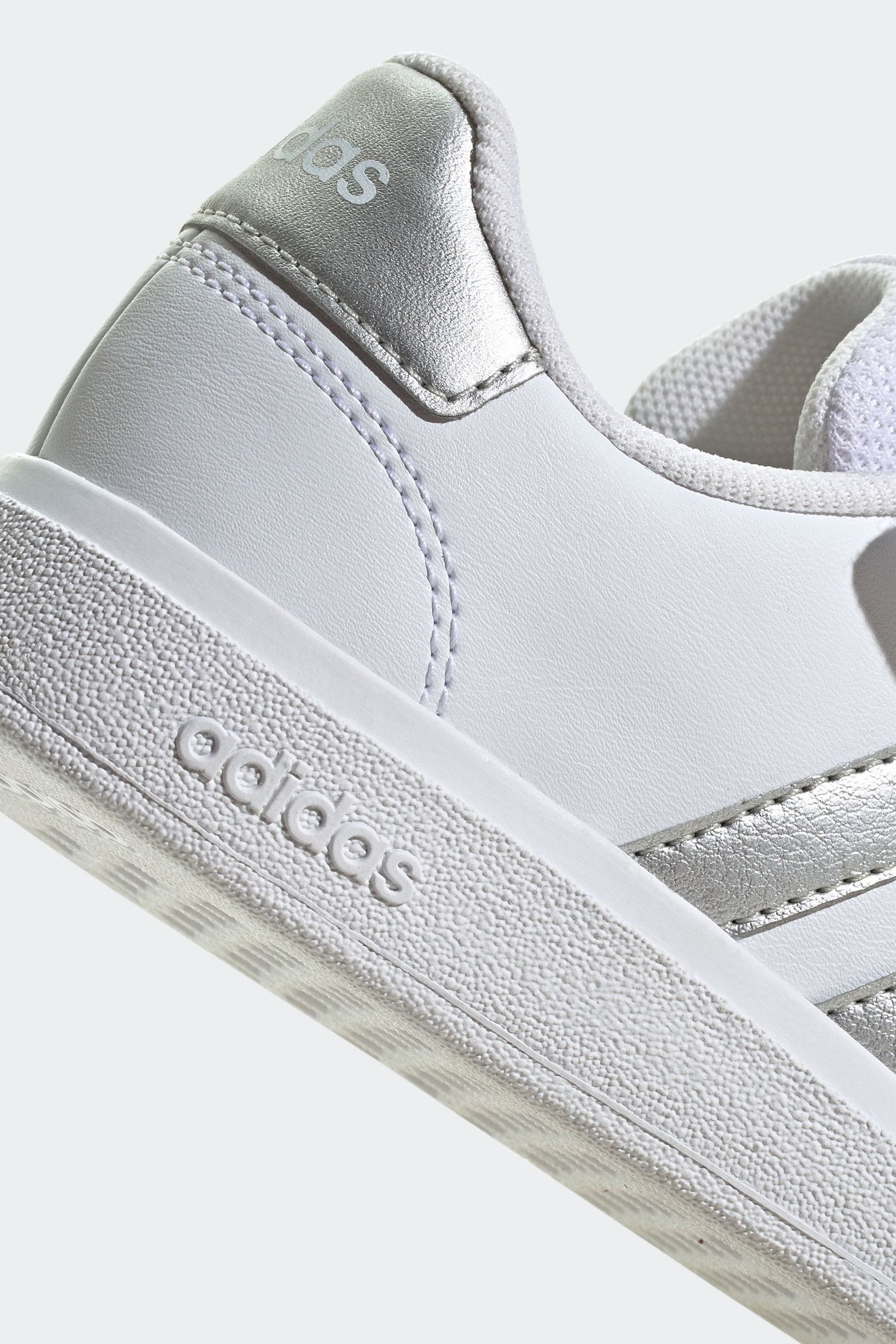 White adidas Sportswear Kids Grand Court Elastic Lace and Top Strap Trainers