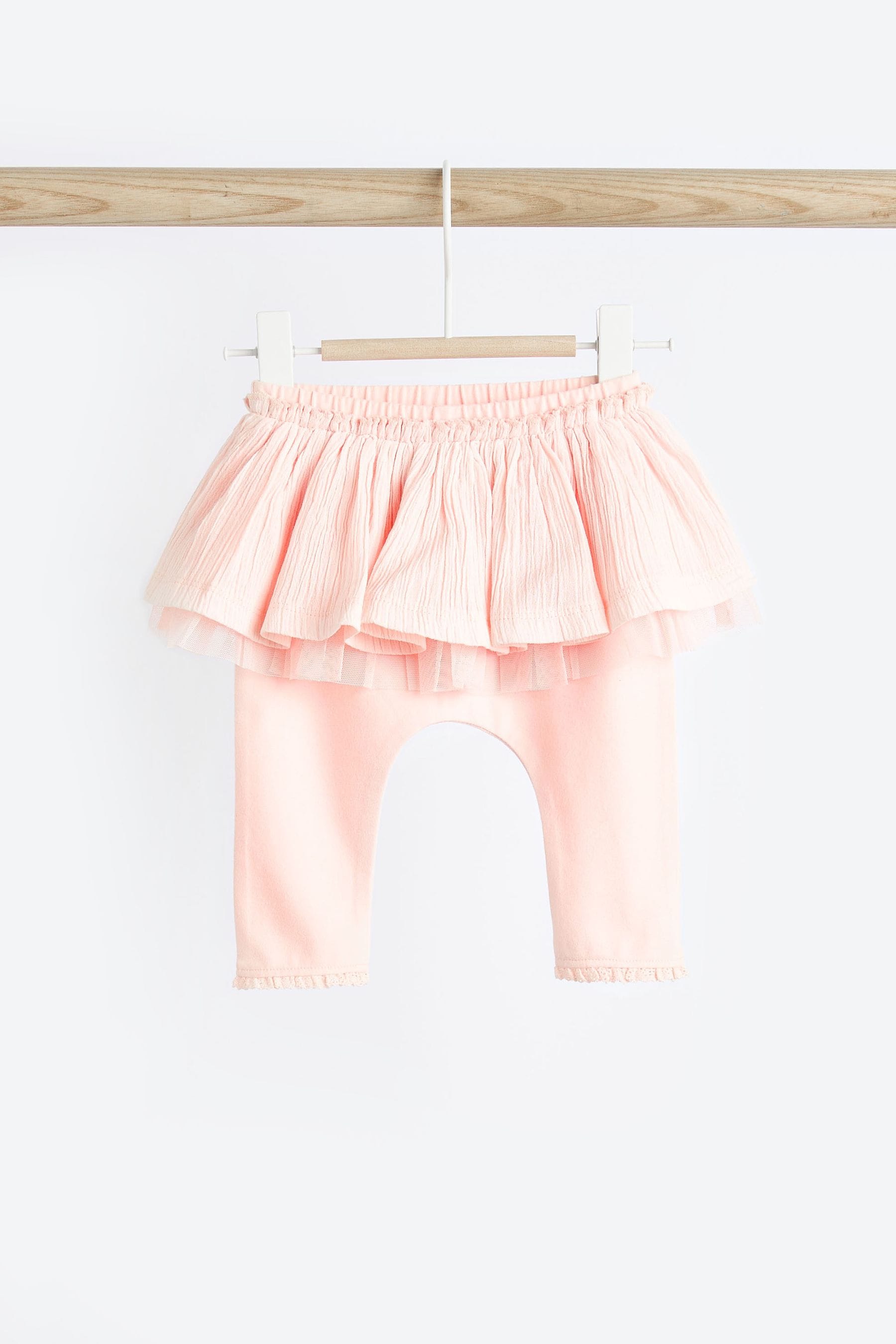 Pink/White Baby Top And Leggings Set