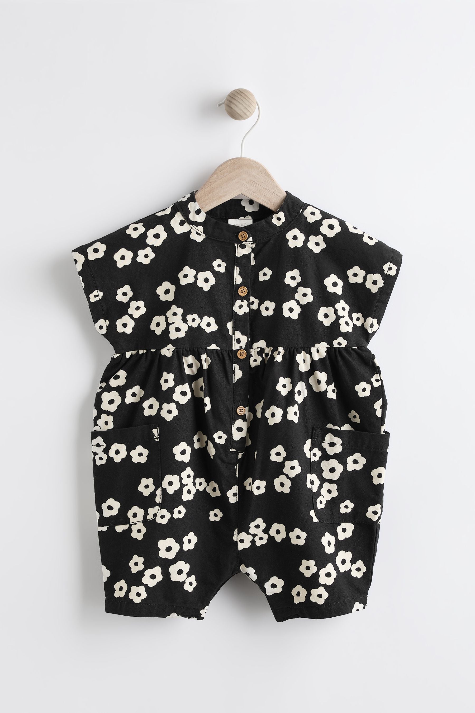 Black/White Flower Baby Romper (0mths-2yrs)