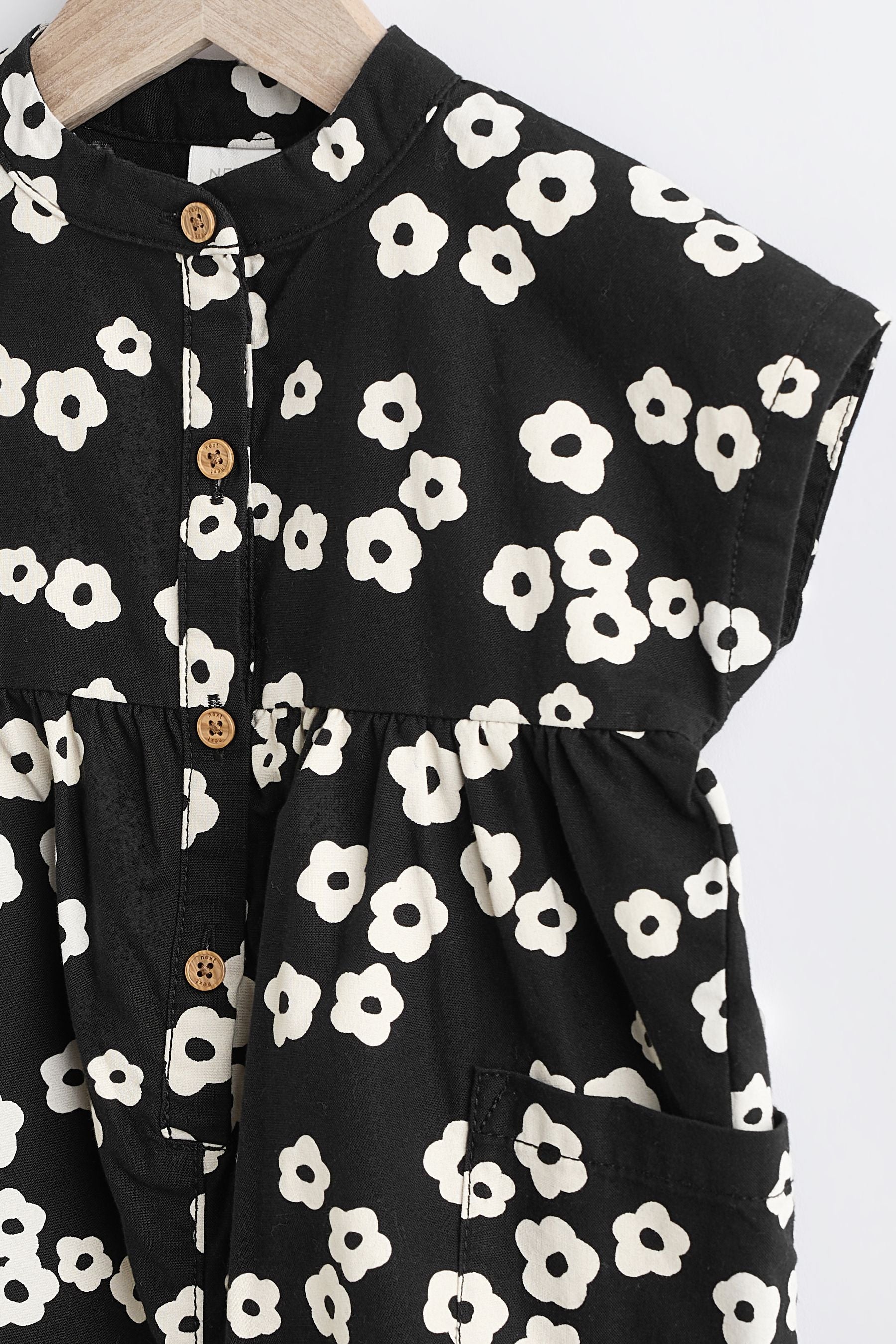 Black/White Flower Baby Romper (0mths-2yrs)