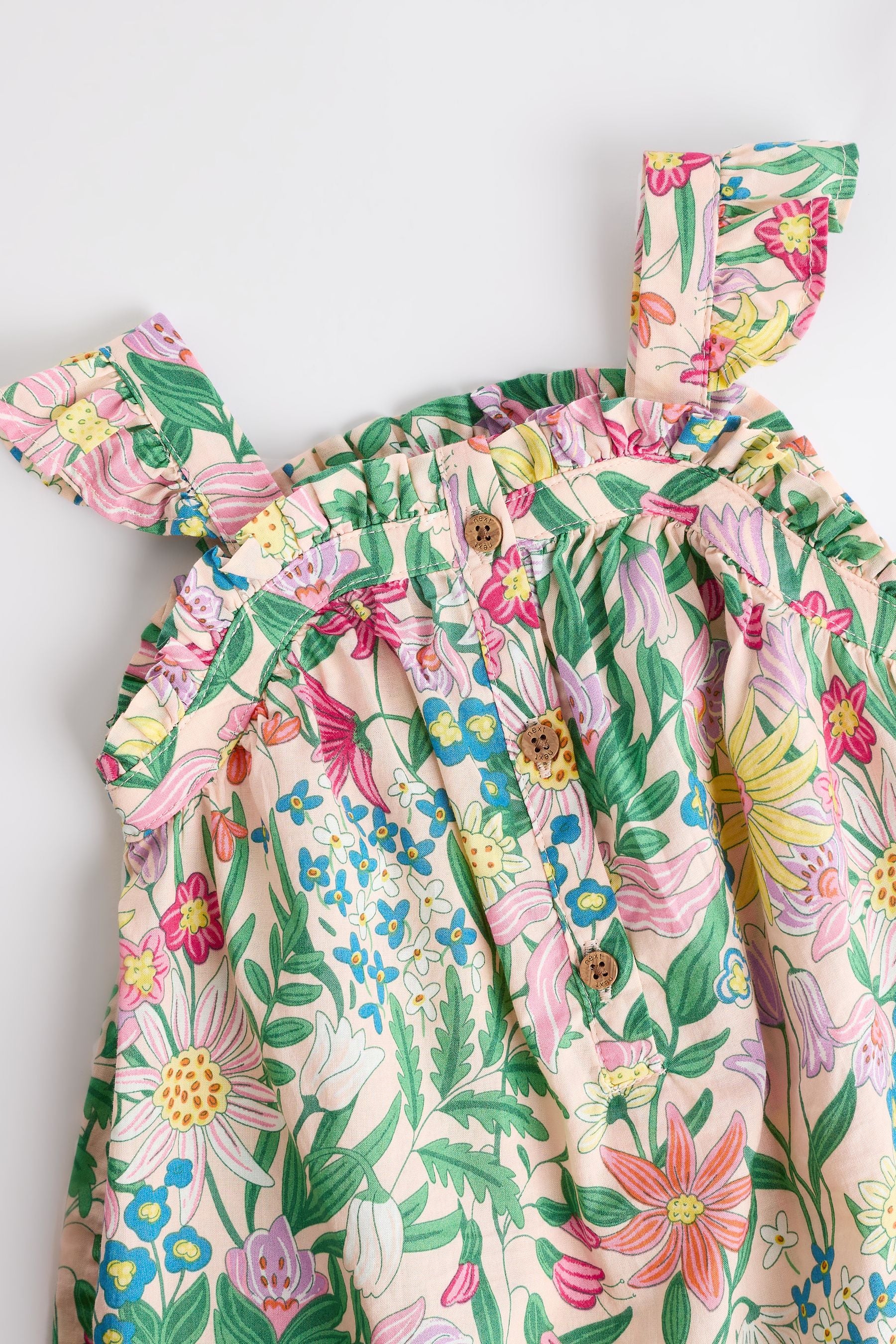 Green Floral Baby Woven Jumpsuit (0mths-3yrs)