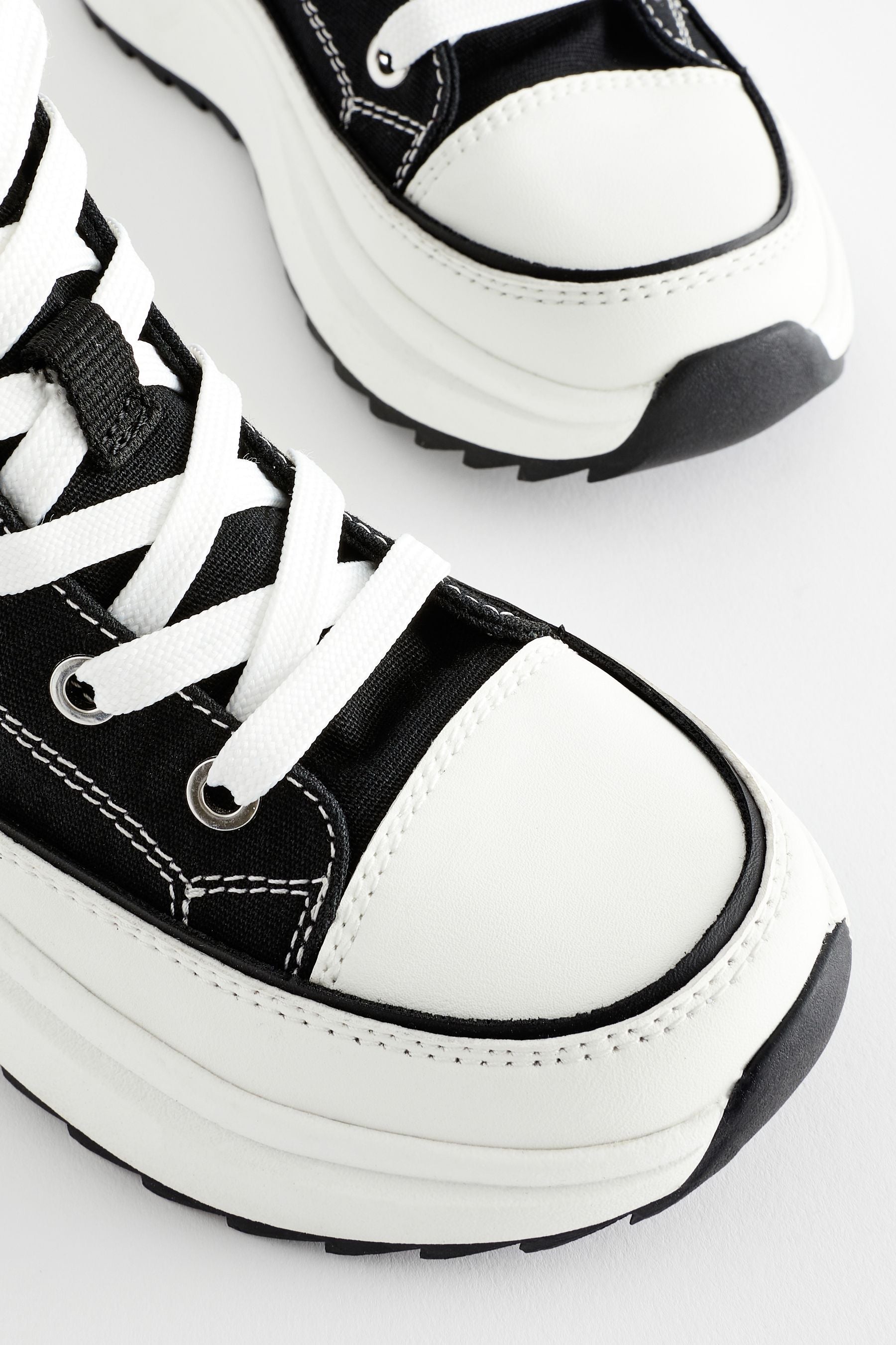 Black Extra Chunky Lace-Up With Zip Trainers