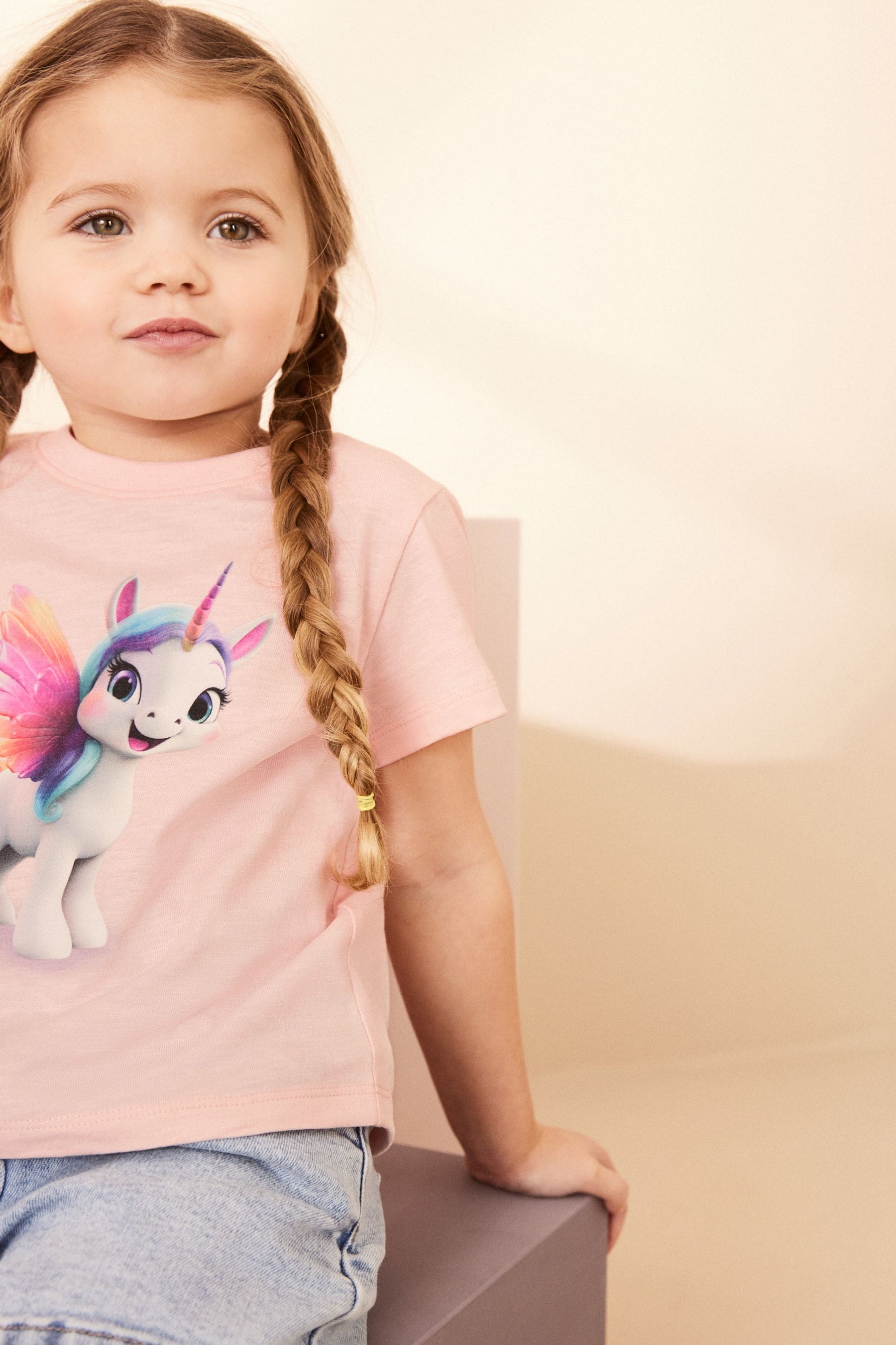 Pink Unicorn Short Sleeve T-Shirt (3mths-7yrs)