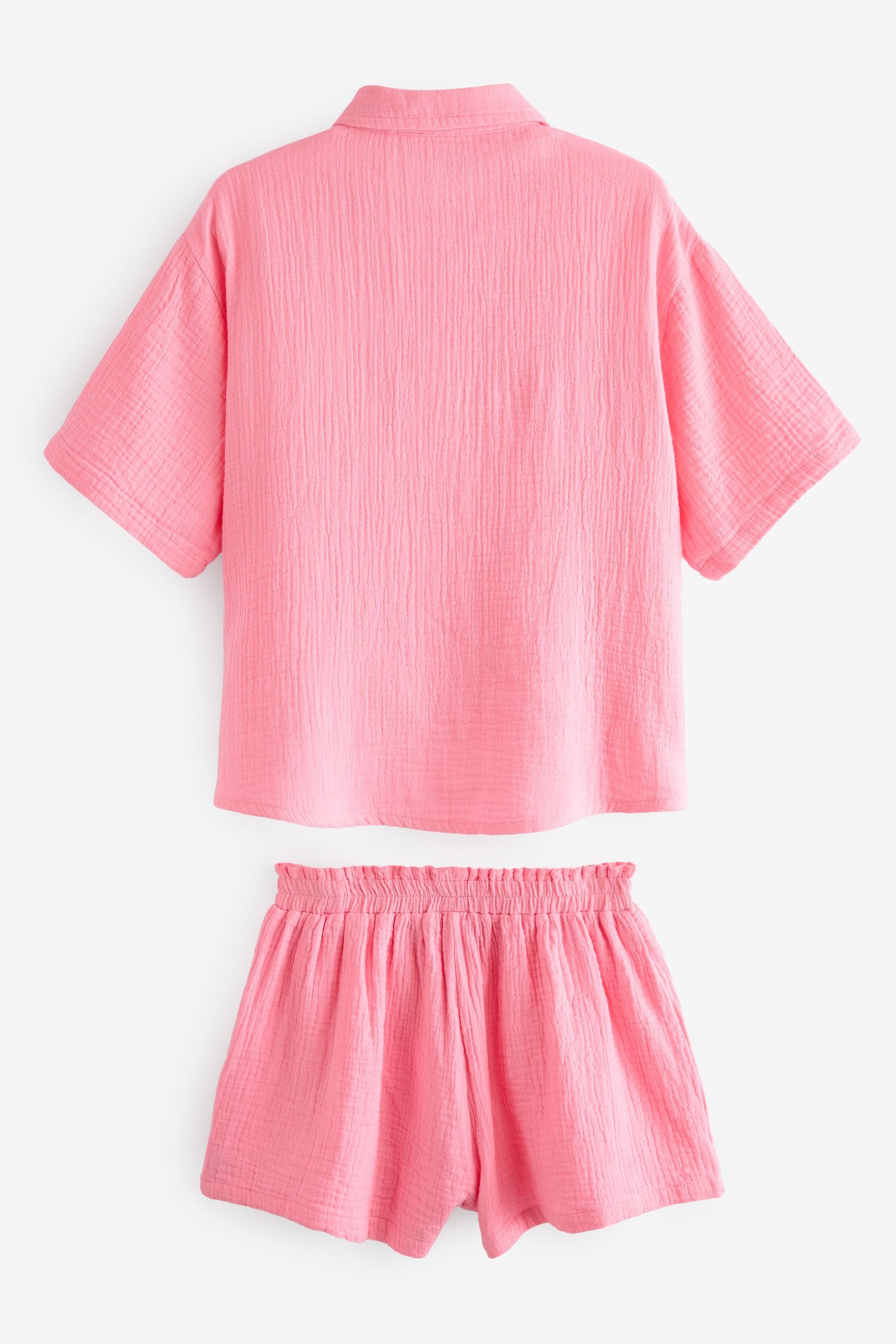 Pink Button Through Short Pyjamas (6-16yrs)