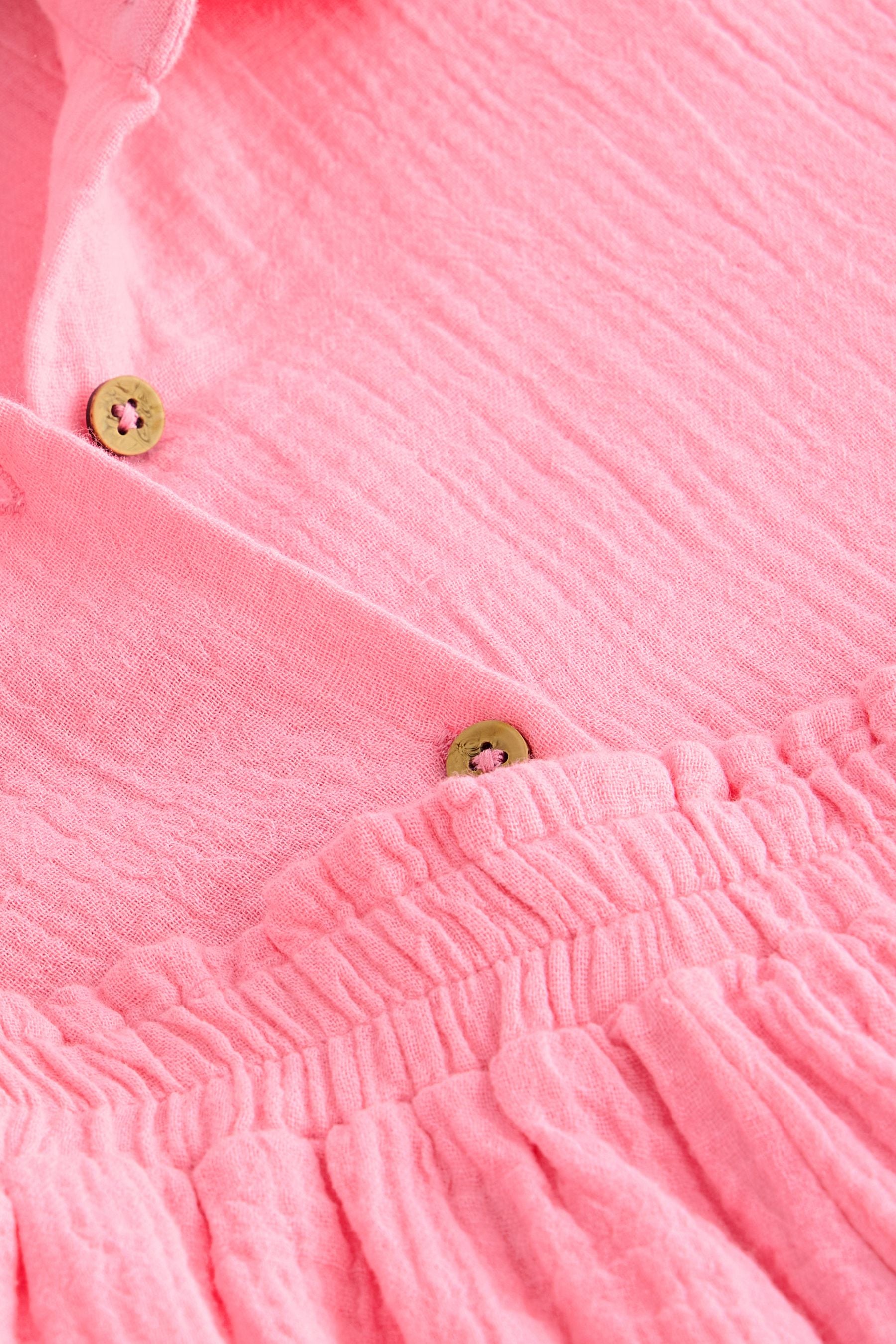 Pink 100% Cotton Button Through Short Pyjamas (6-16yrs)