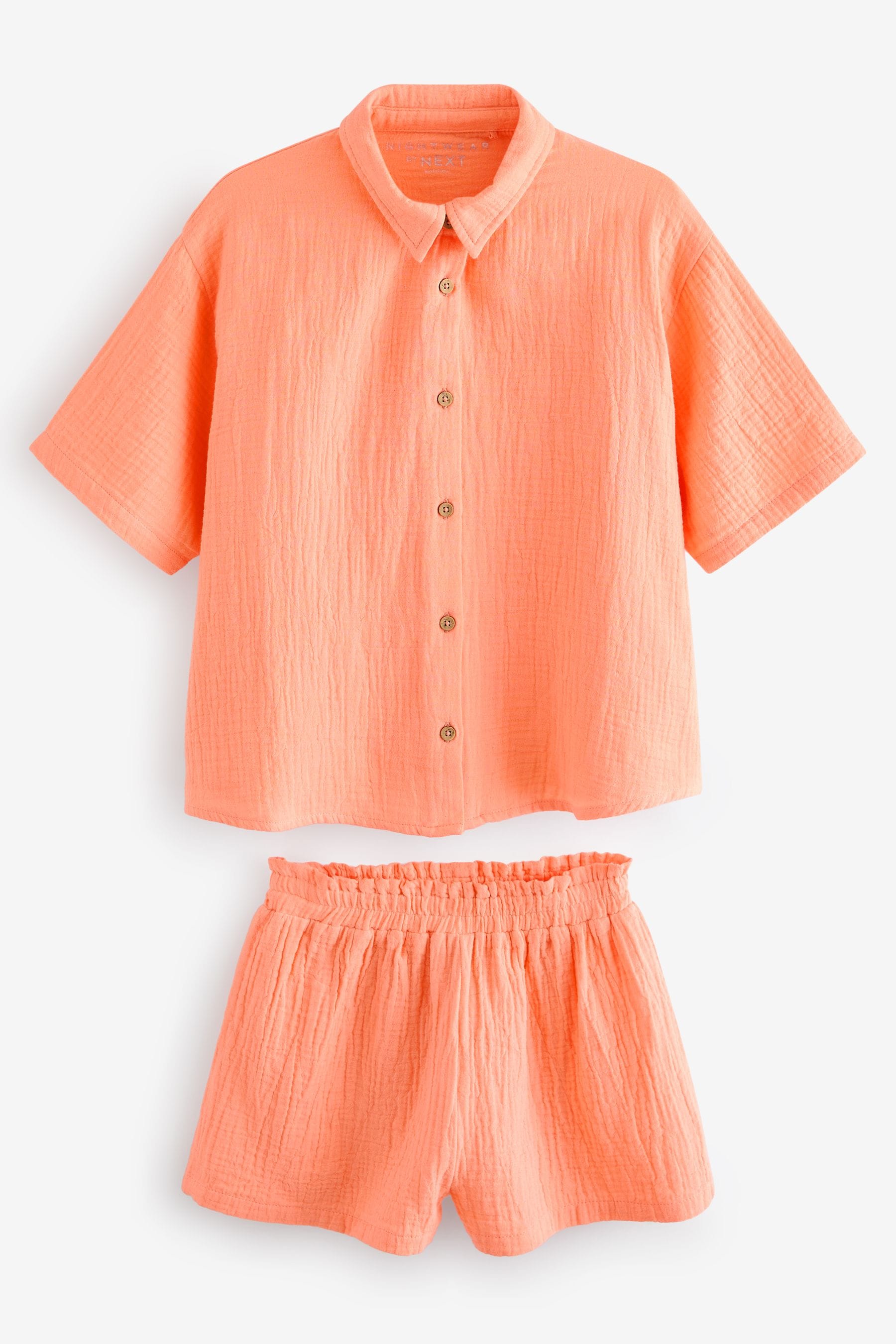 Orange Button Through Short Pyjamas (6-16yrs)