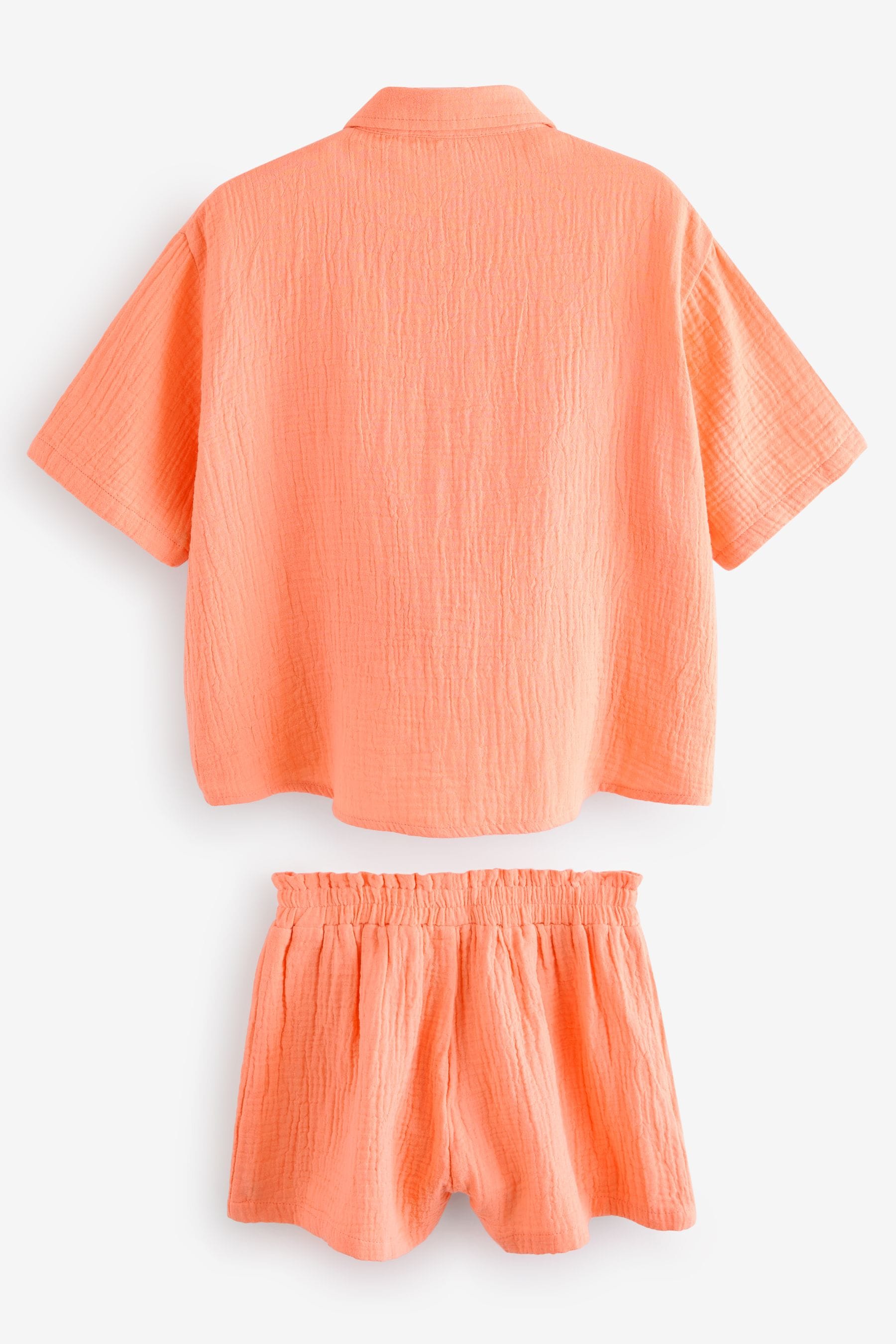 Orange Button Through Short Pyjamas (6-16yrs)