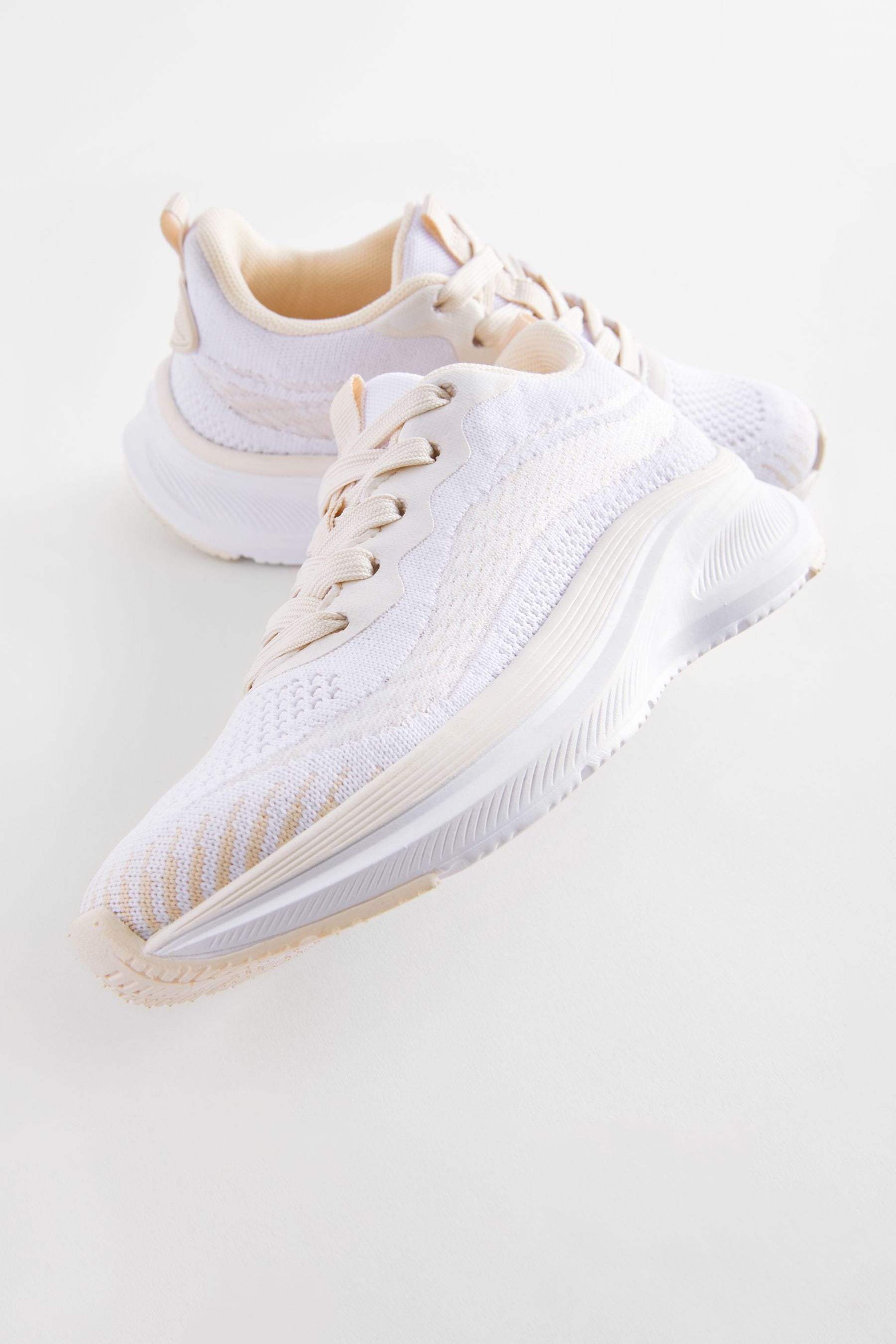 White Lace-Up Trainers