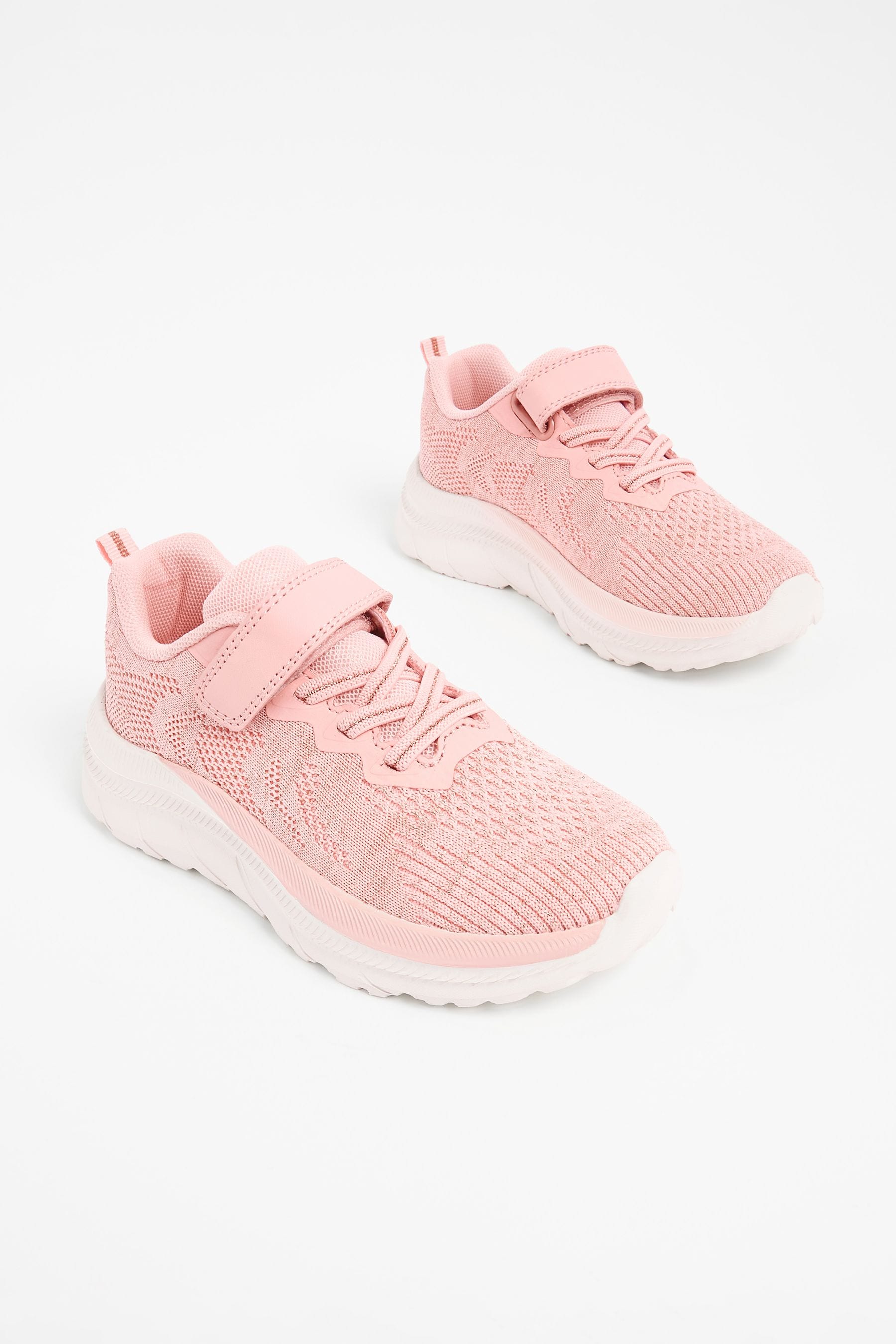 Blush Pink Glitter School PE Trainers