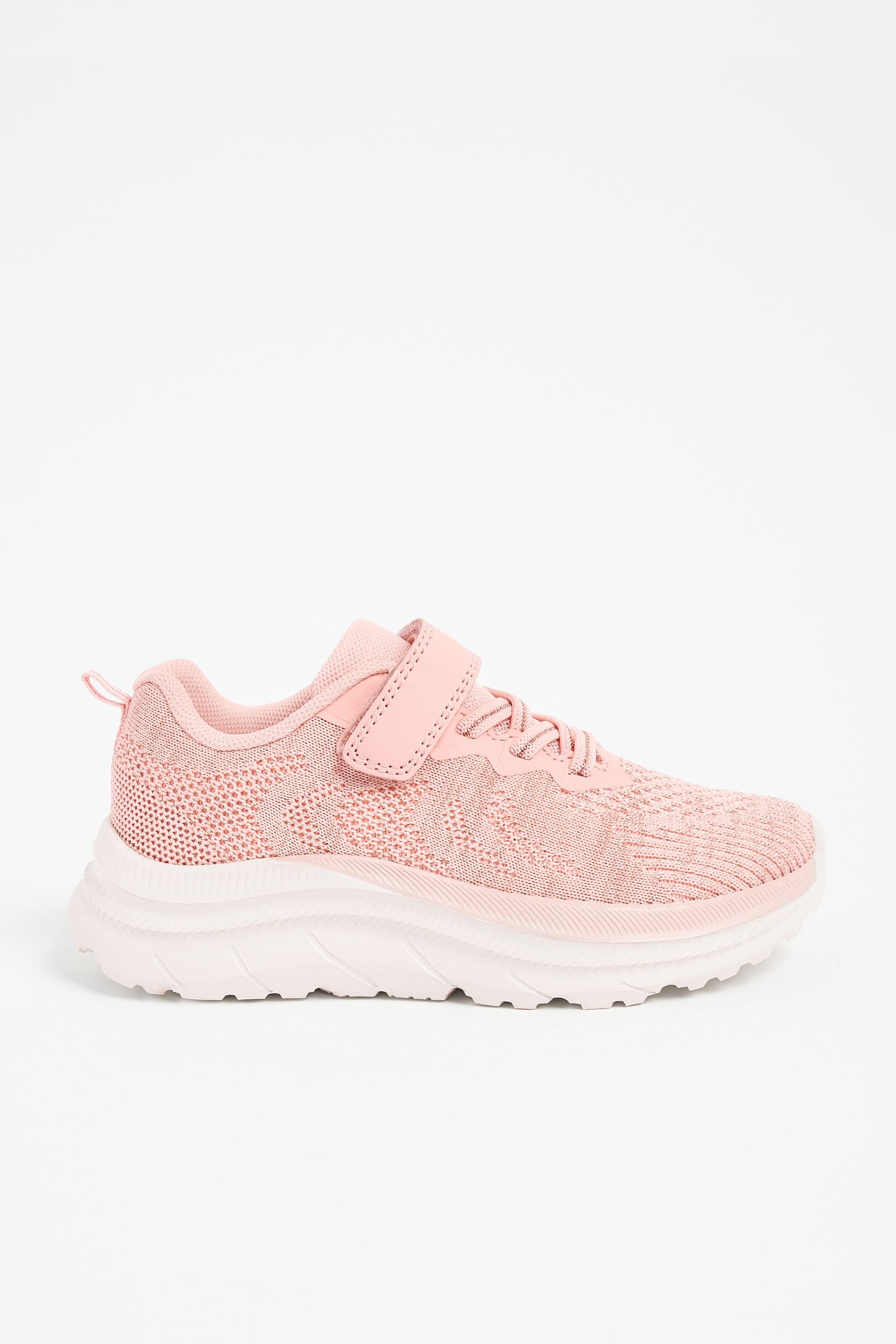 Blush Pink Glitter School PE Trainers