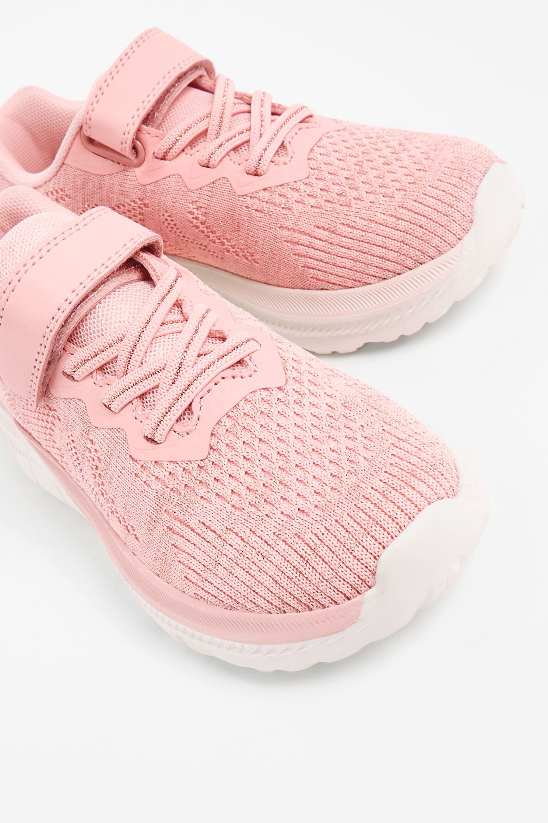 Blush Pink Glitter School PE Trainers