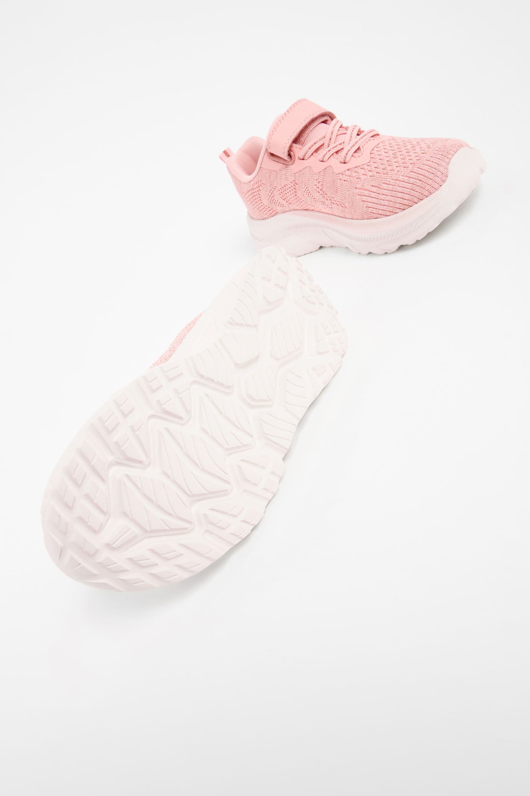 Blush Pink Glitter School PE Trainers