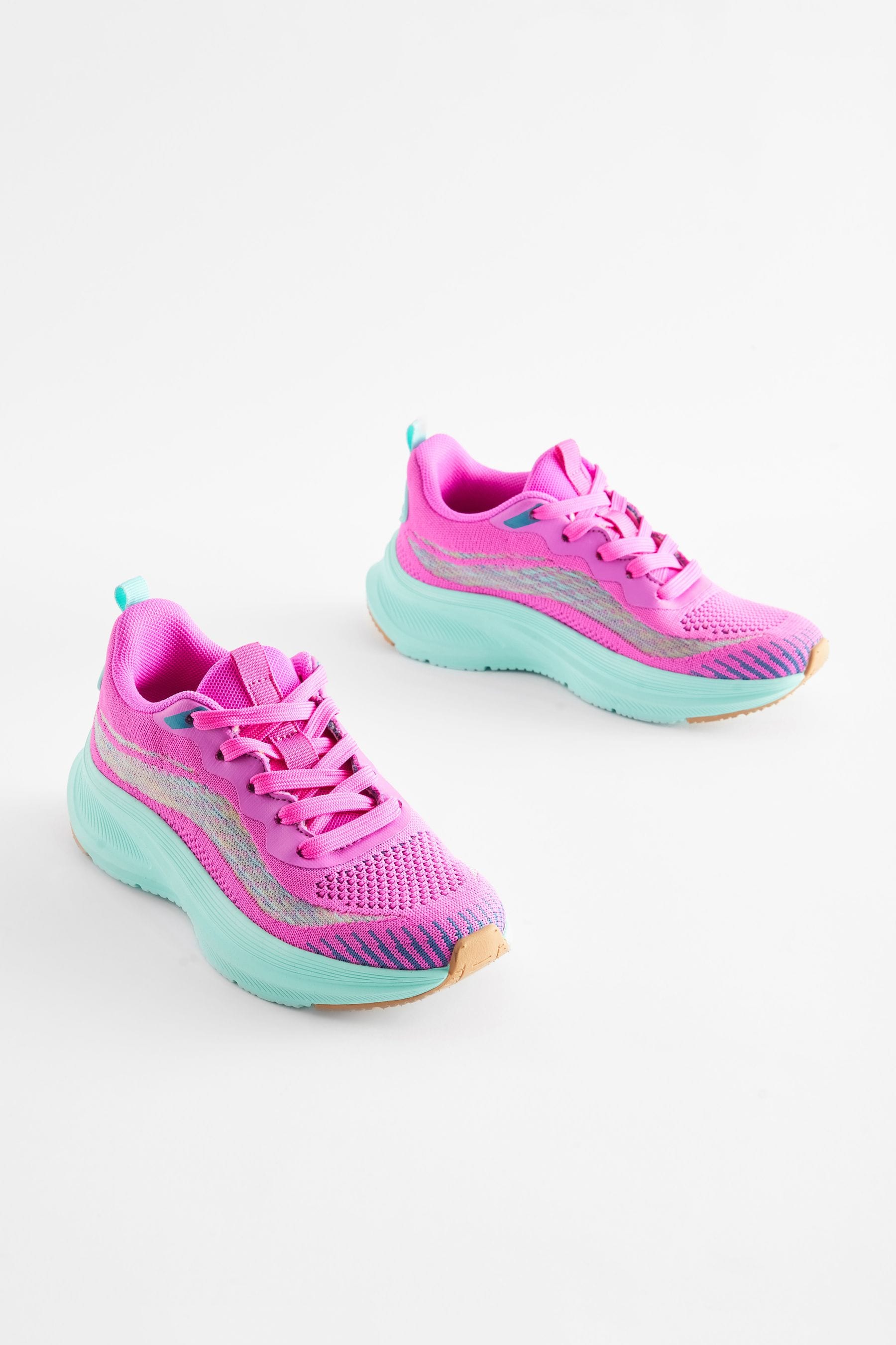 Pink Lace-Up Trainers