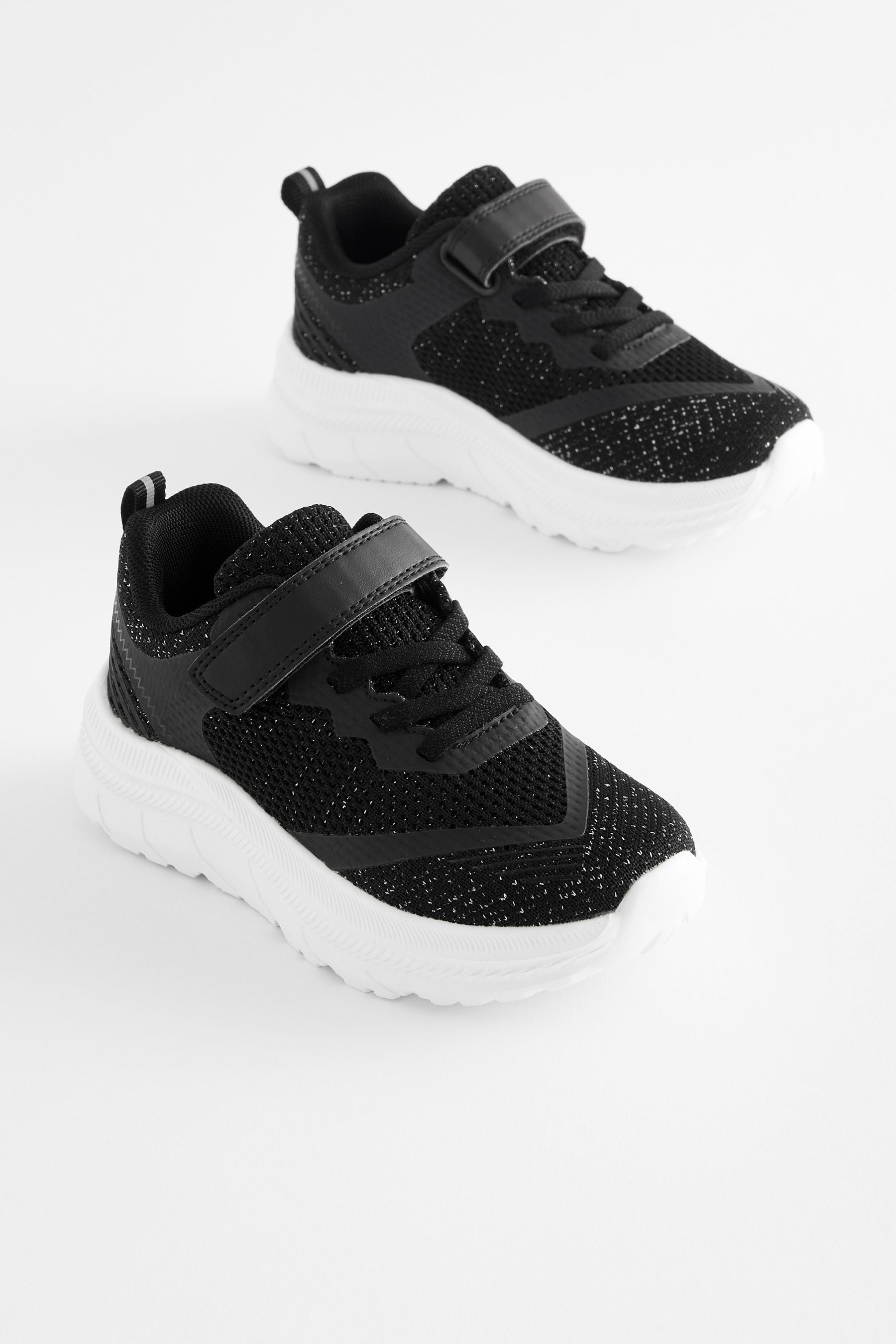 Black Glitter School PE Trainers