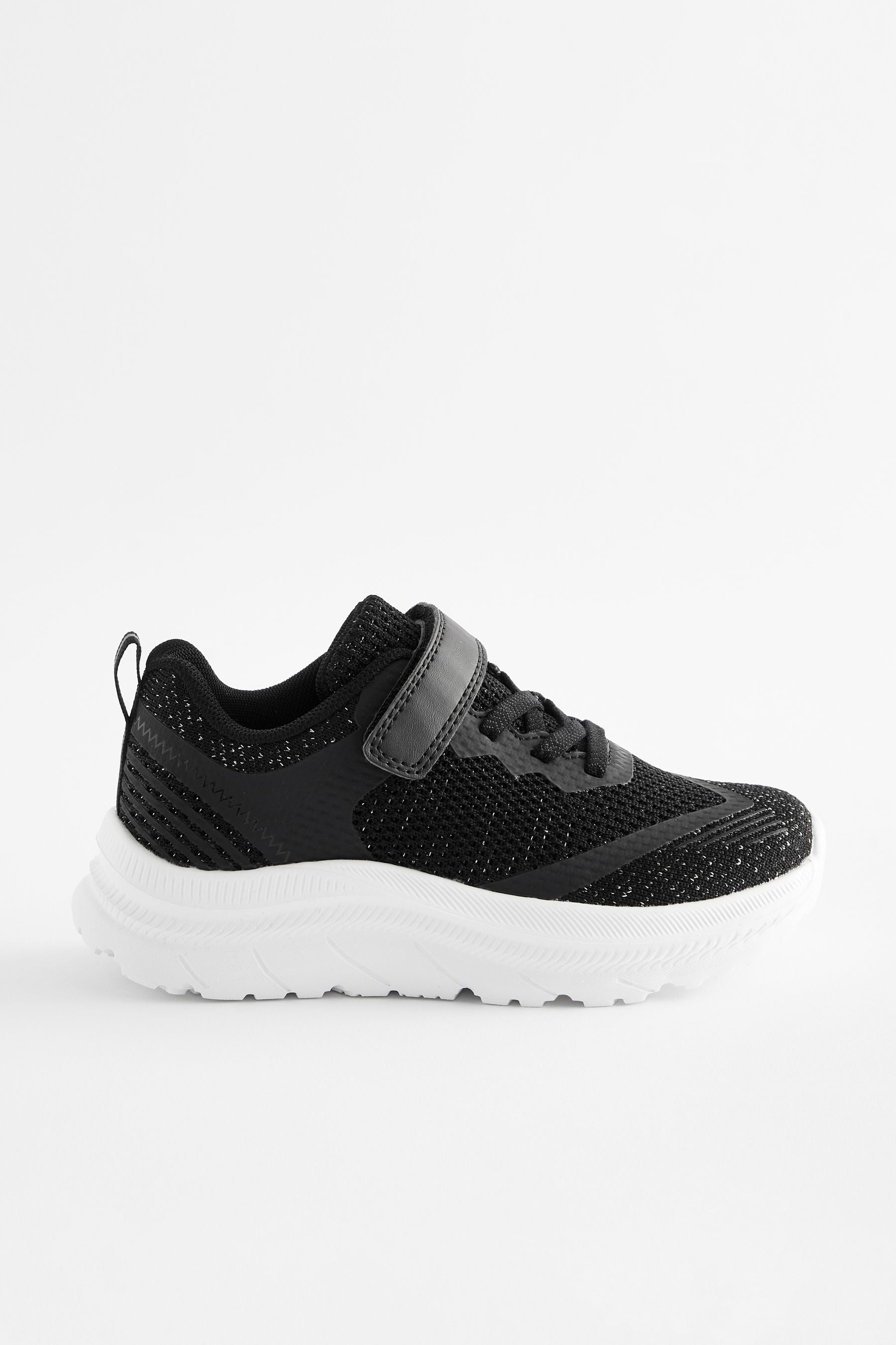 Black Glitter School PE Trainers