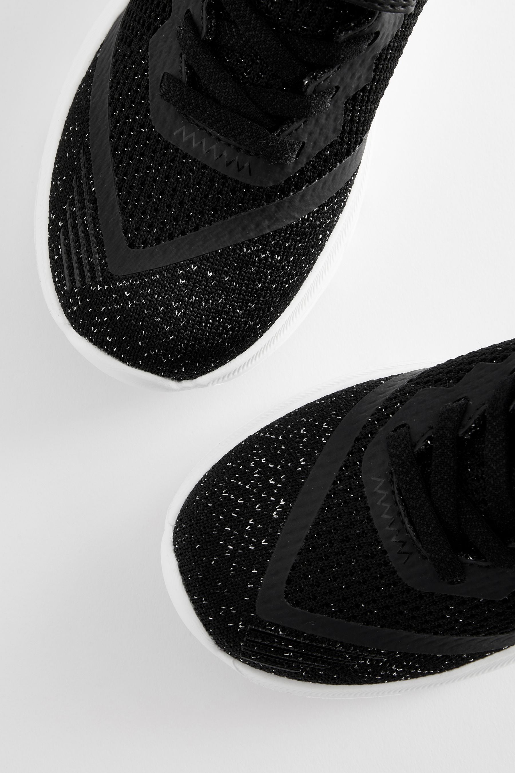 Black Glitter School PE Trainers