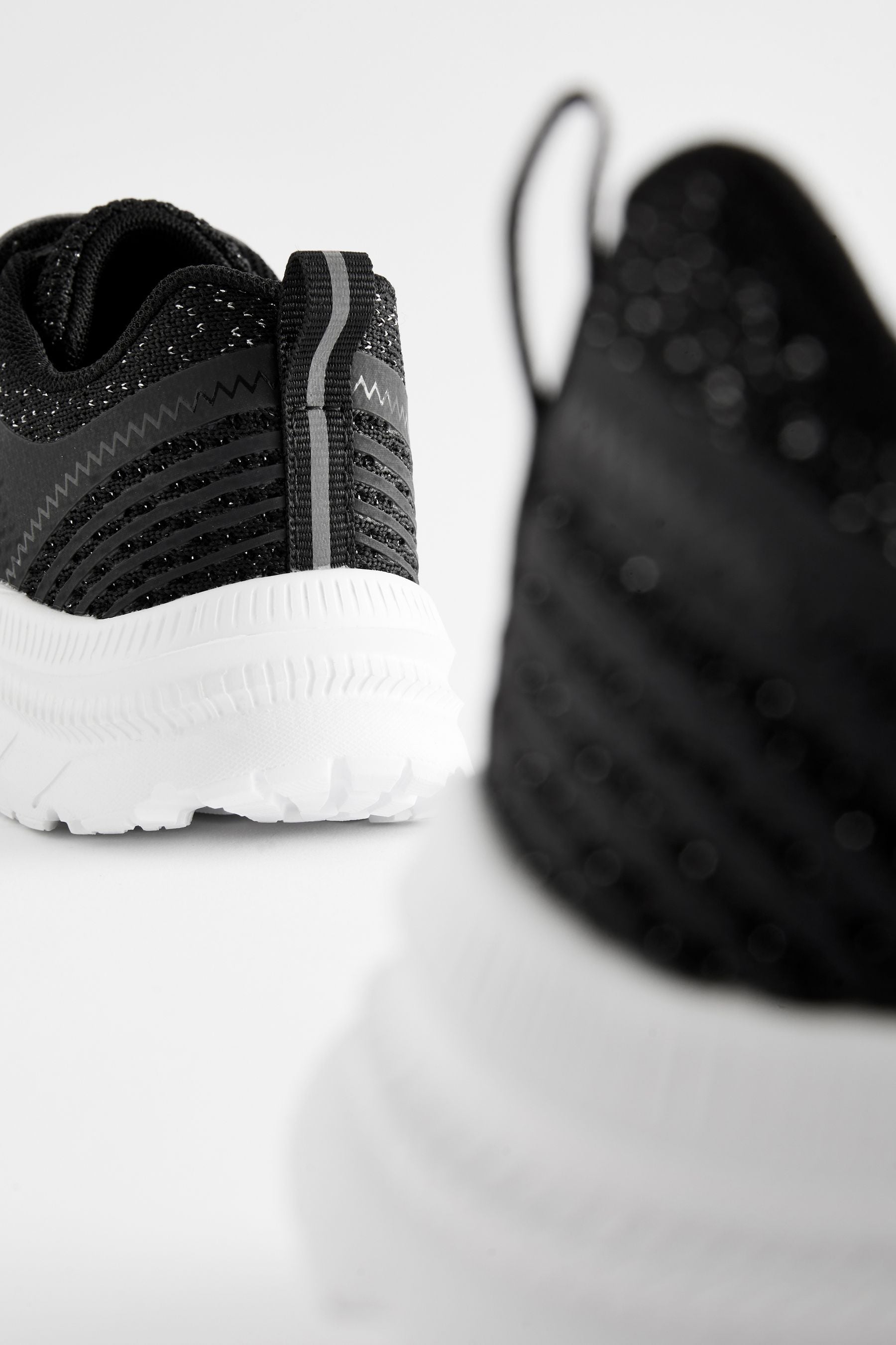 Black Glitter School PE Trainers