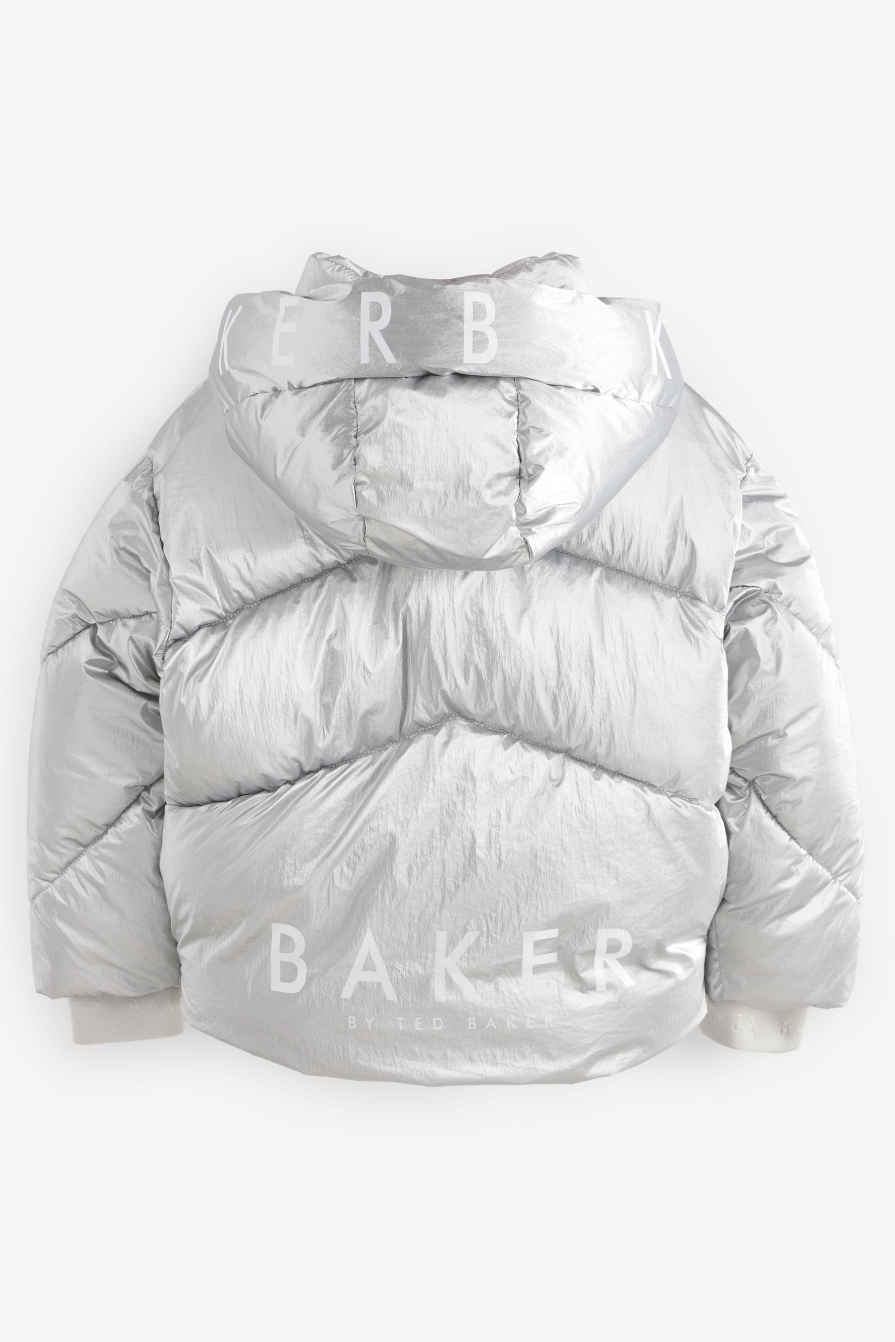 Baker by Ted Baker Silver Shower Resistant Branded Padded Coat