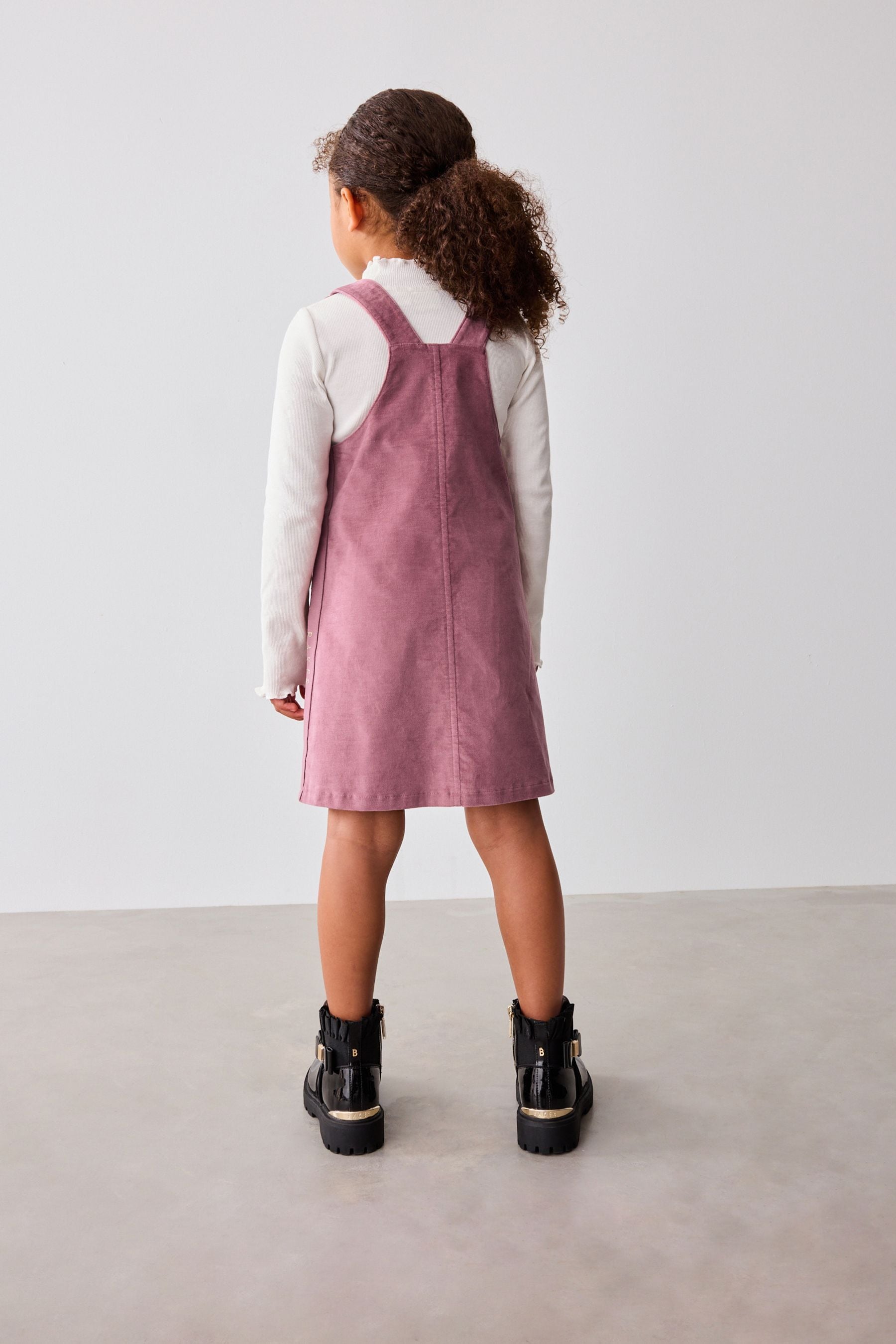 Baker by Ted Baker Pink High Neck Top and Pinafore Dress Set