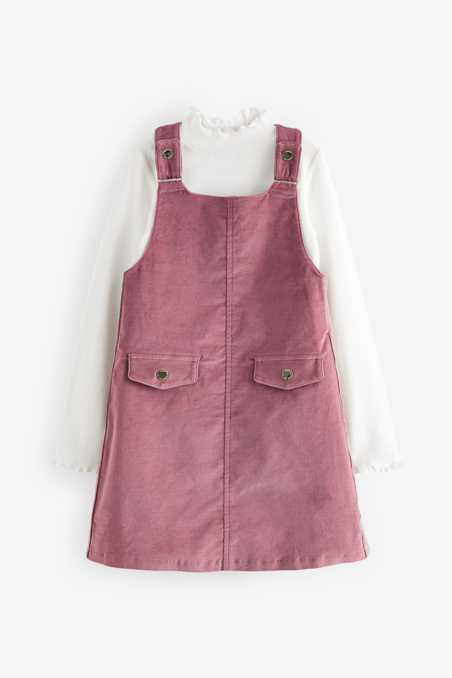 Baker by Ted Baker Pink High Neck Top and Pinafore Dress Set