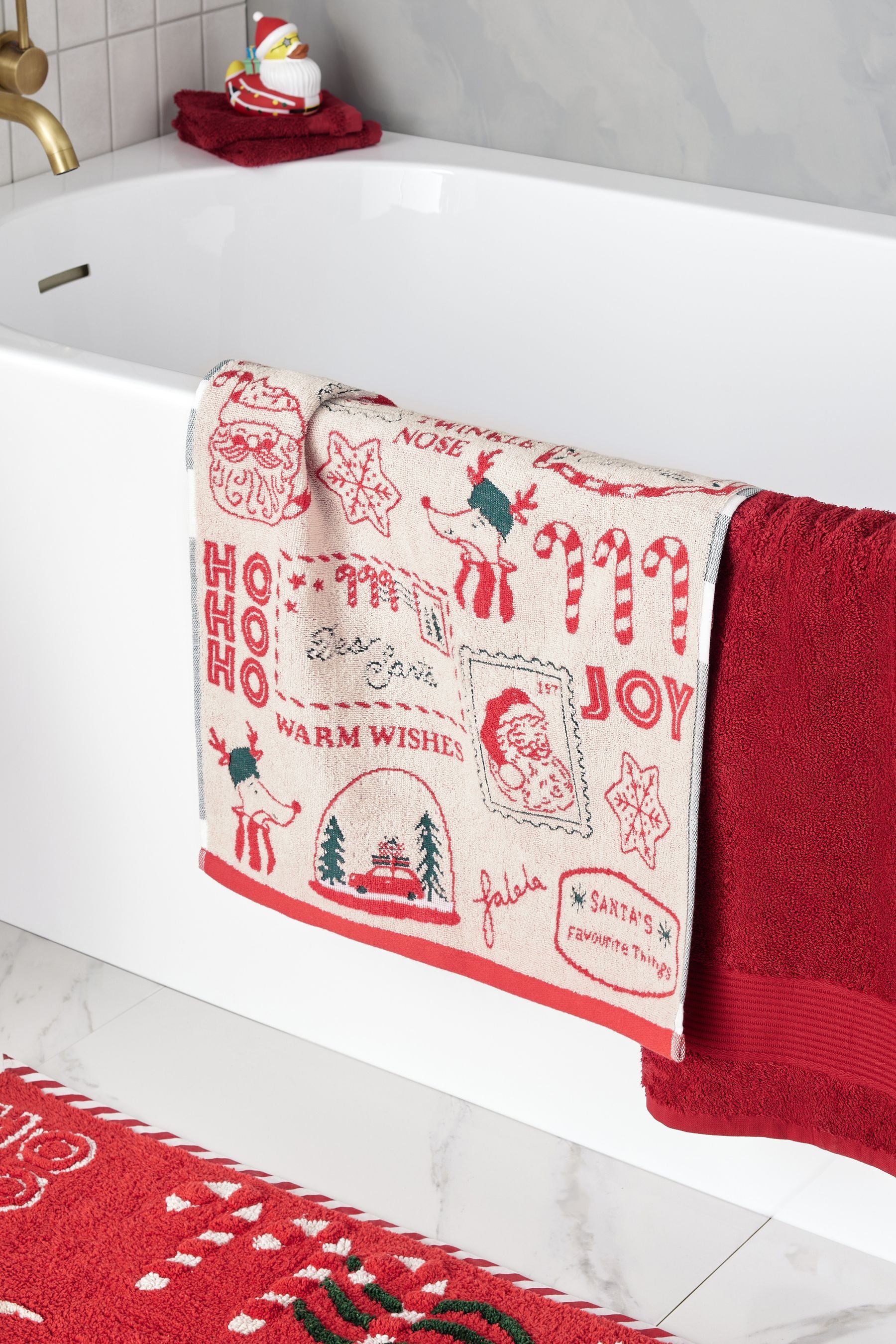 Red Santas Favourites Christmas 100% Cotton Towels