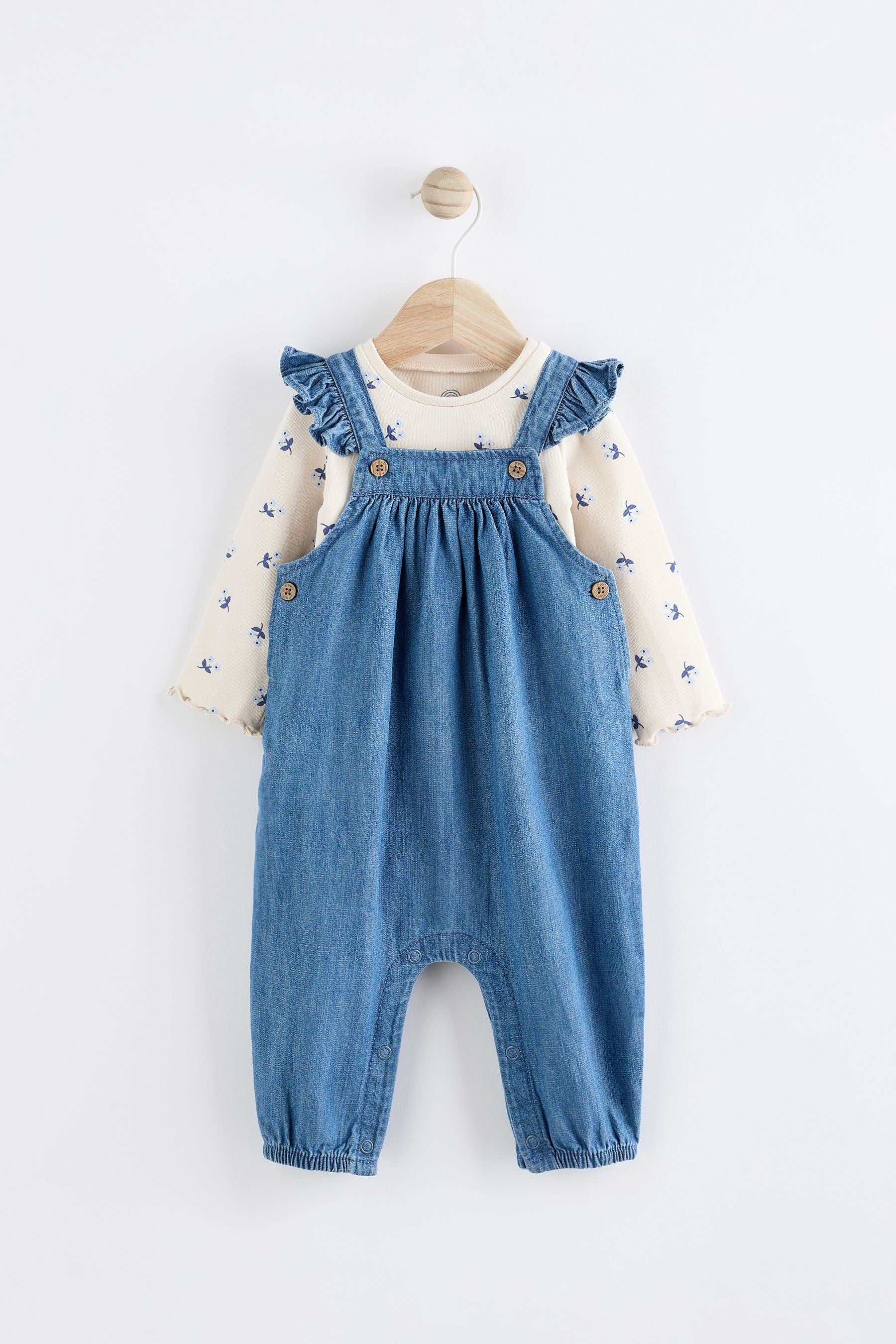 Denim Baby Dungaree and Long Sleeve Bodysuit Set (0mths-2yrs)