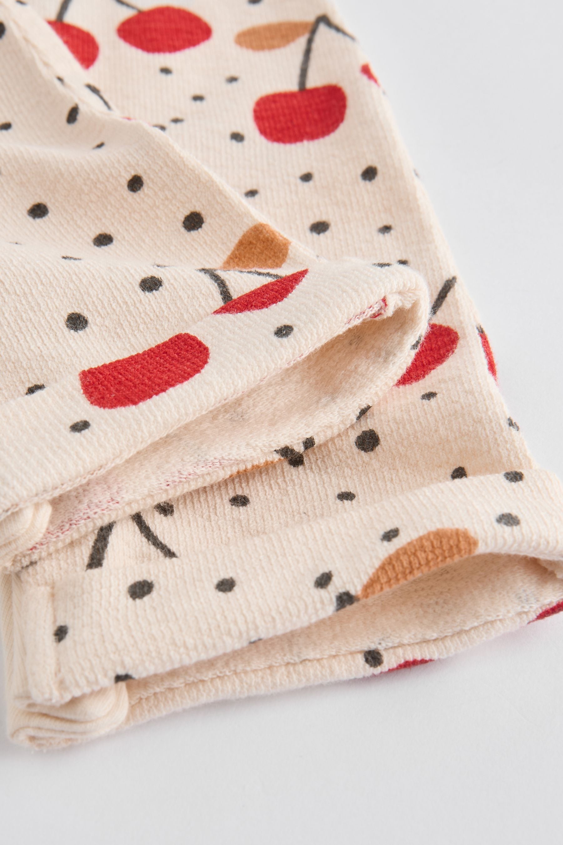 Cream Cherry Print Baby Jersey Dungarees & Long Sleeve 100% Cotton Bodysuit Set (0mths-2yrs)