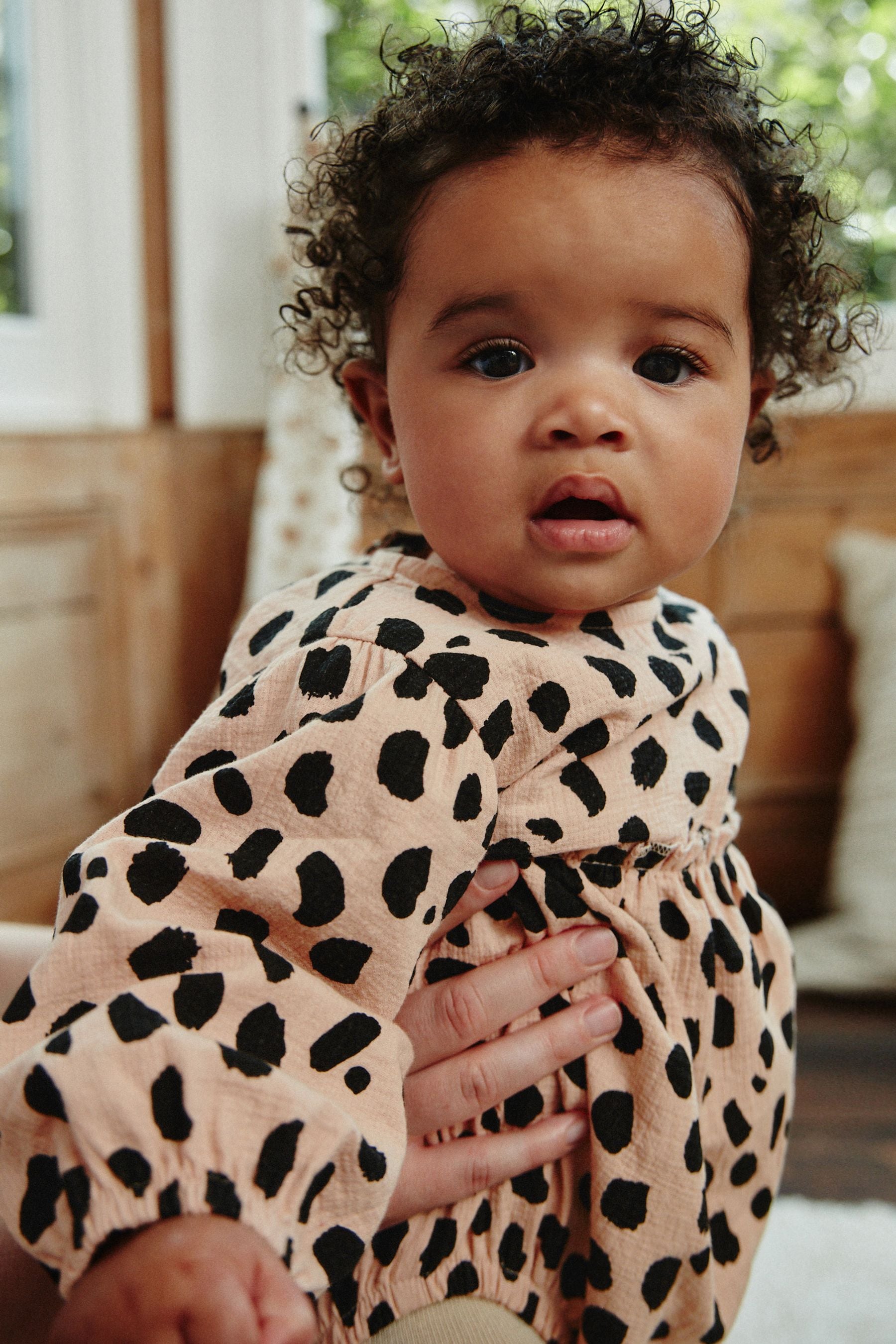 Tan Brown Leopard Print Baby Bloomer 100% Cotton Romper with Tights (0mths-3yrs)