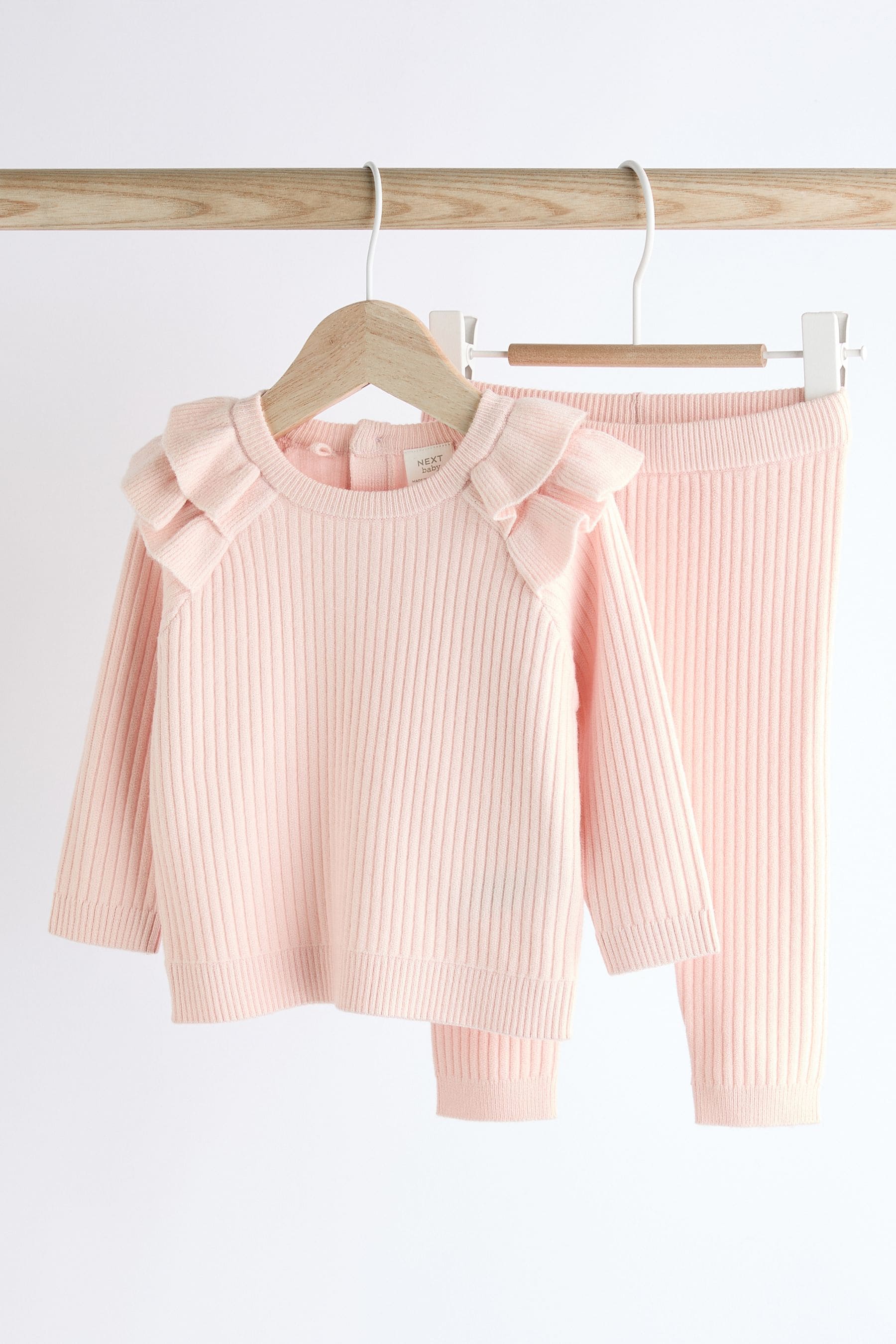 Pink Knitted Baby Jumper & Leggings Set (0mths-3yrs)