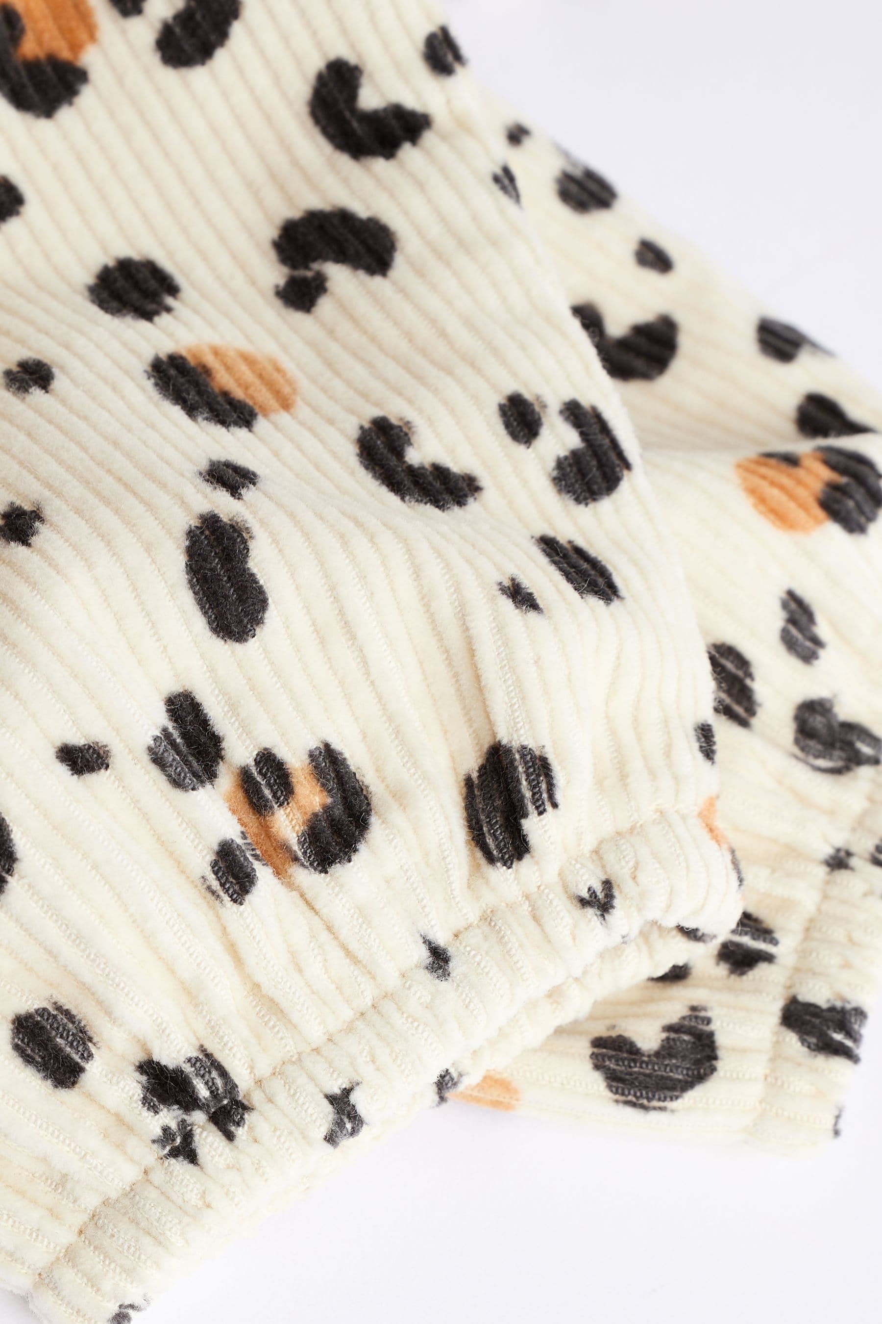 Cream/ Tan Brown Leopard Print Baby Corduroy Romper (0mths-2yrs)