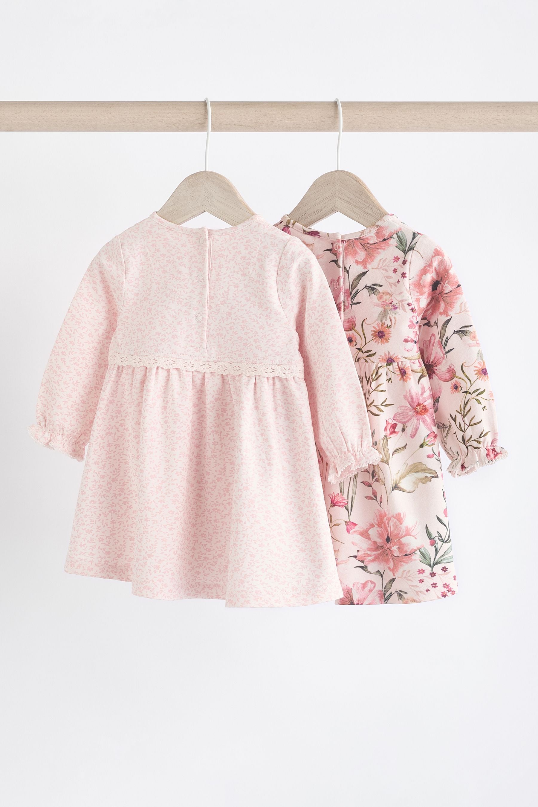 Pink Floral/ Fairy Baby Jersey Dresses 2 Pack (0mths-2yrs)