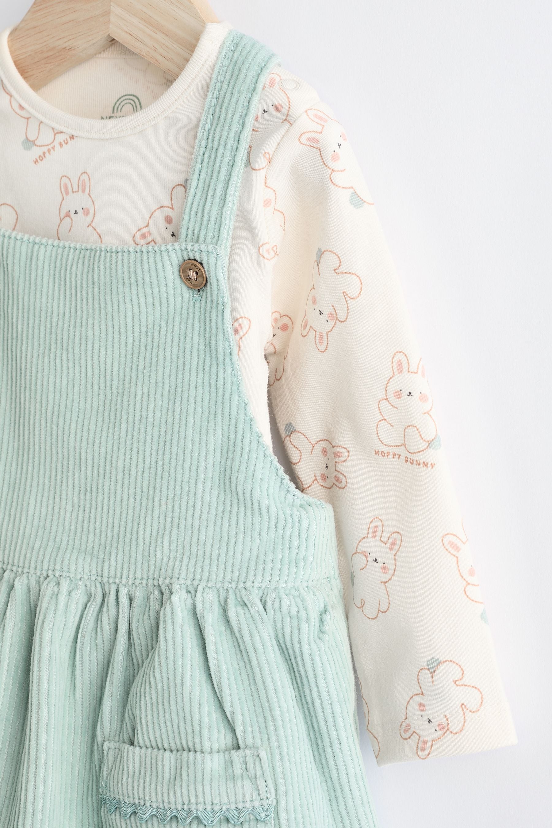 Mint Green Corduroy Baby Pinafore Dress (0mths-2yrs)