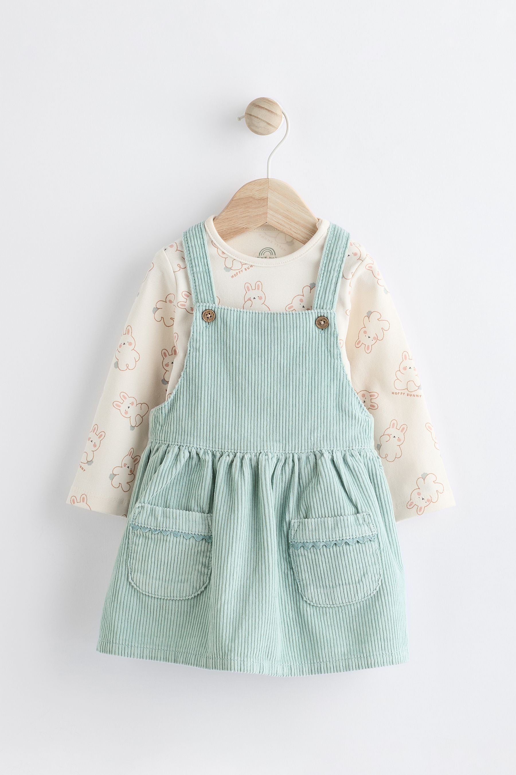 Mint Green Corduroy Baby Pinafore Dress (0mths-2yrs)