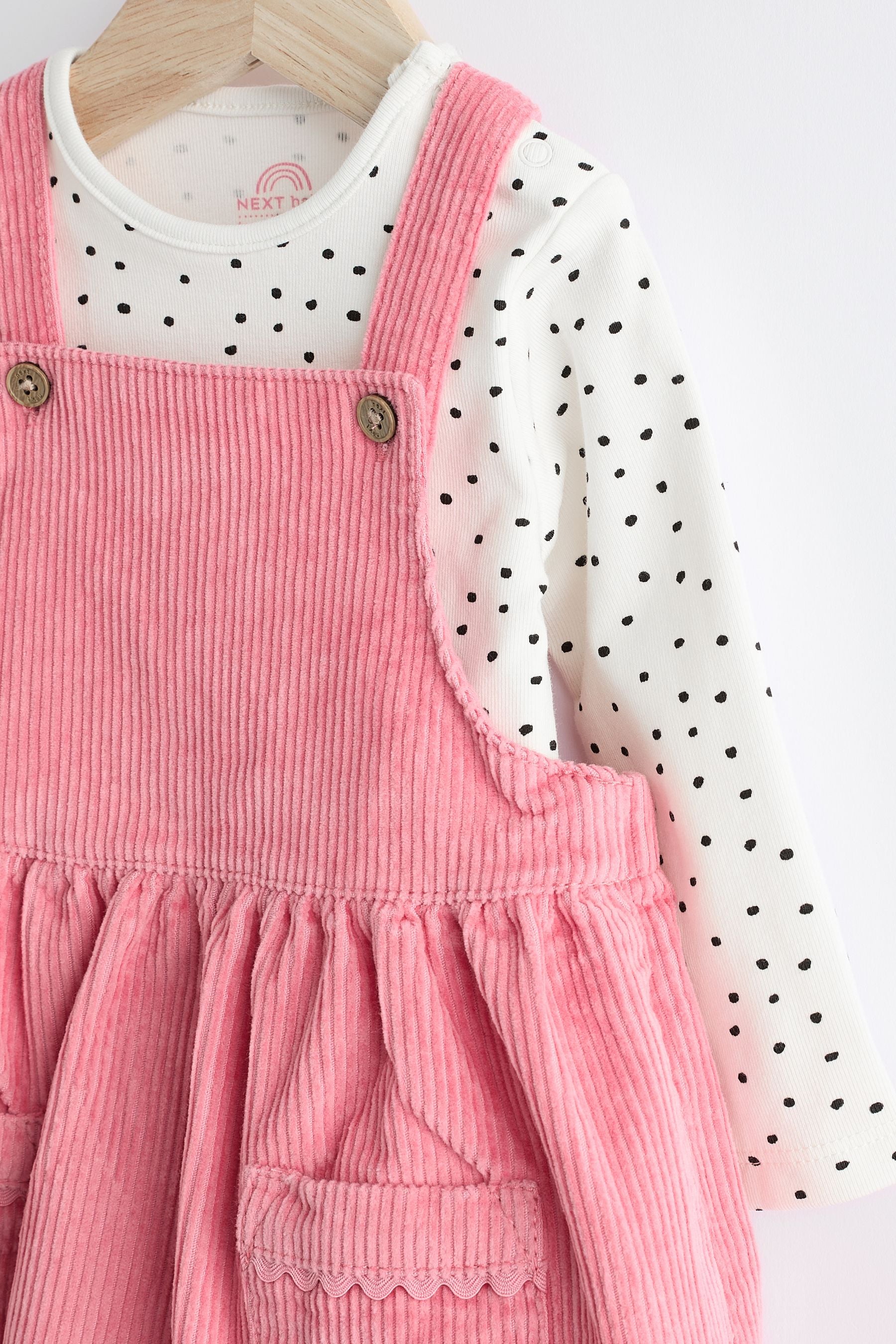 Bright Pink Corduroy Baby Pinafore Dress (0mths-2yrs)