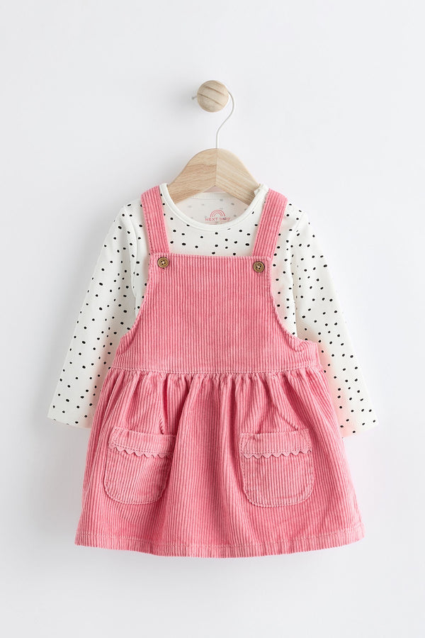 Bright Pink Corduroy Baby Pinafore Dress (0mths-2yrs)