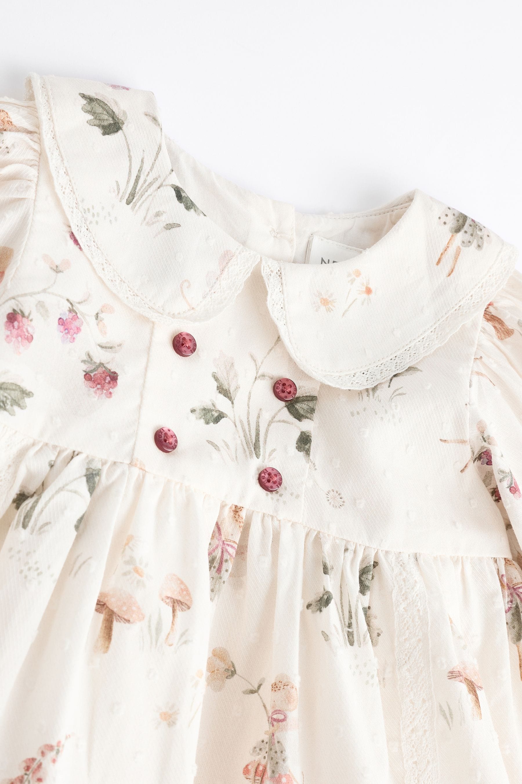 White Floral/ Fairy Woven Baby Dress with Tights (0mths-2yrs)