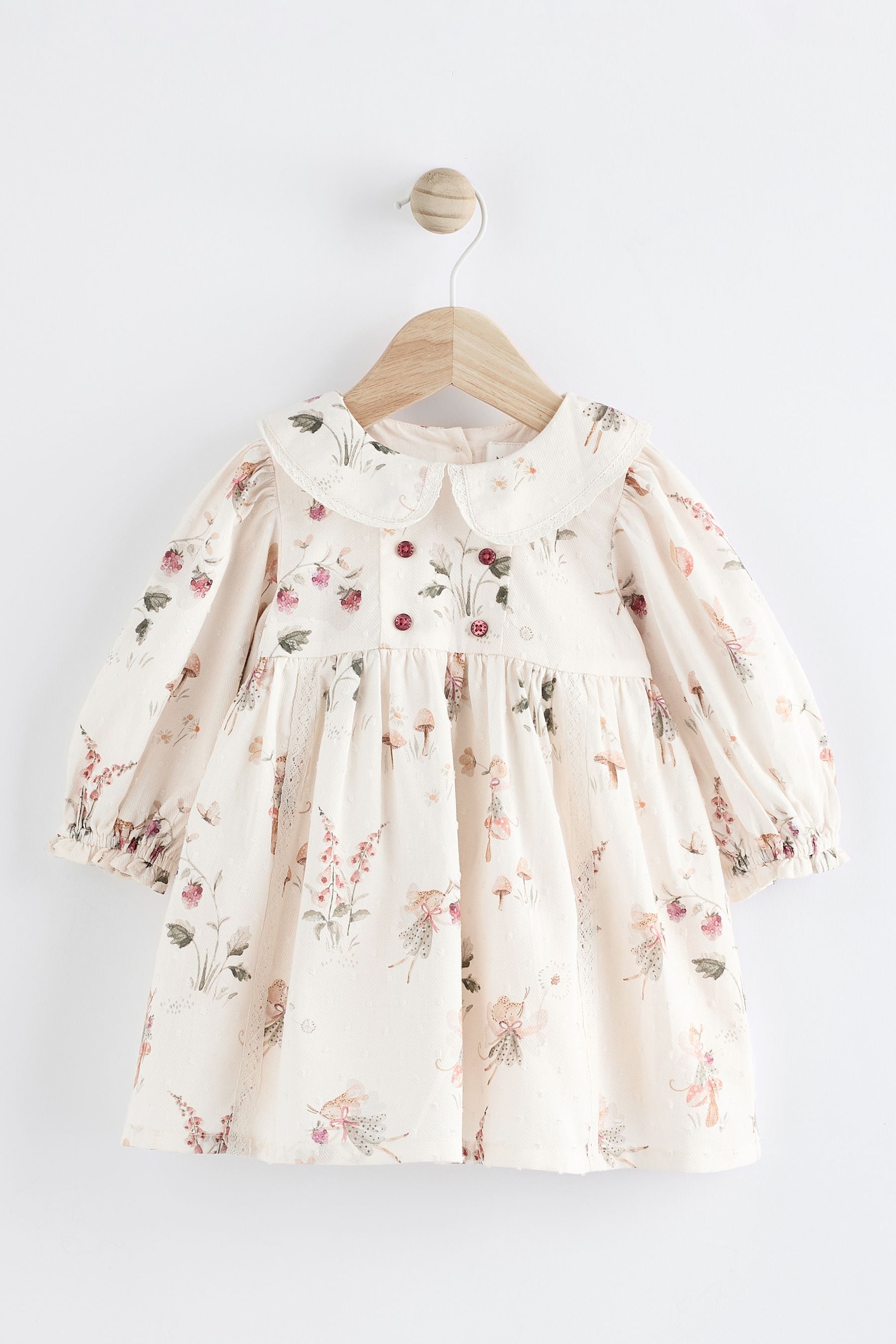 White Floral/ Fairy Woven Baby Dress with Tights (0mths-2yrs)