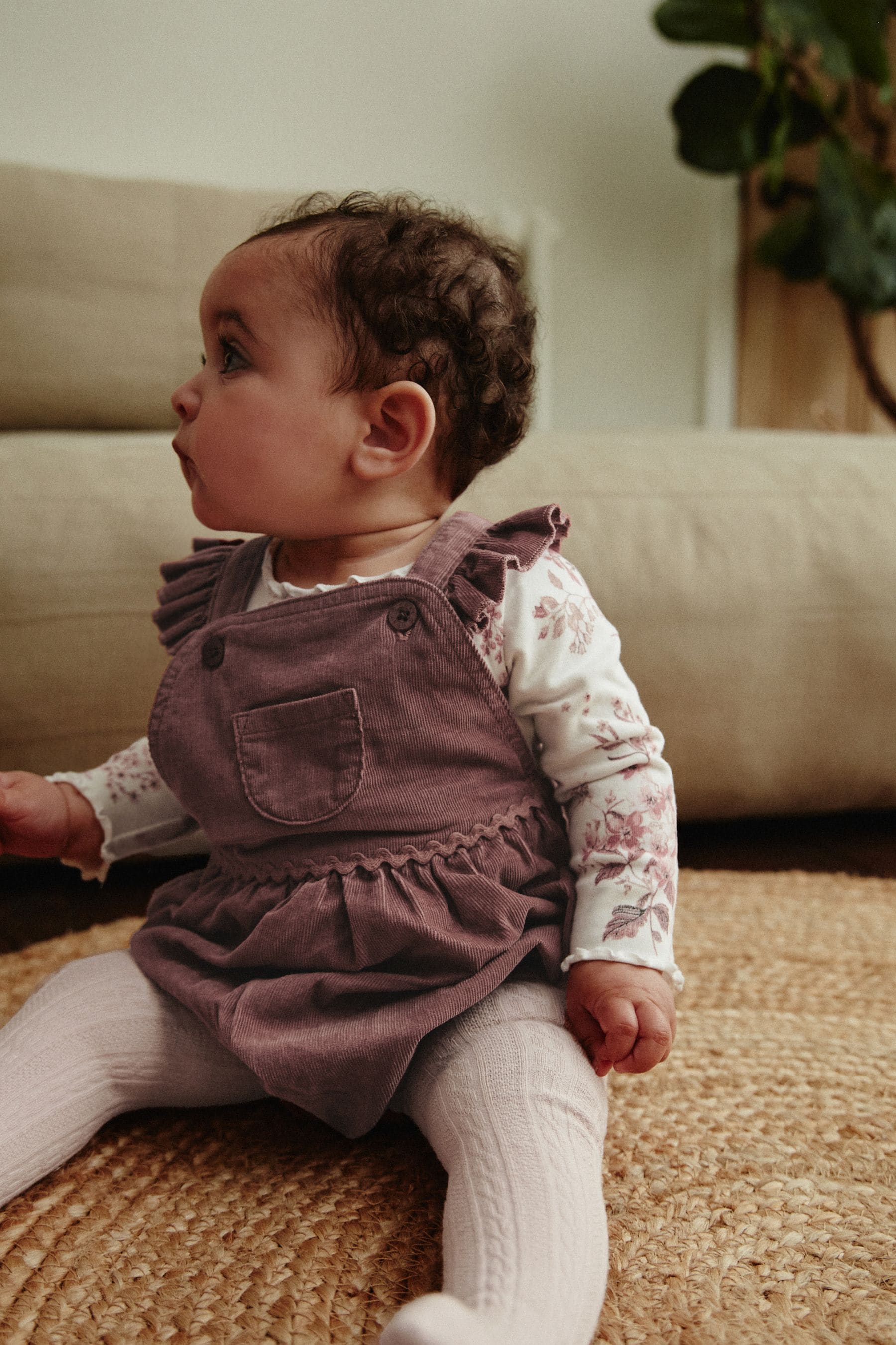 Pink Floral Baby Bloomer Romper & Long Sleeve Bodysuit Set (0mths-3yrs)