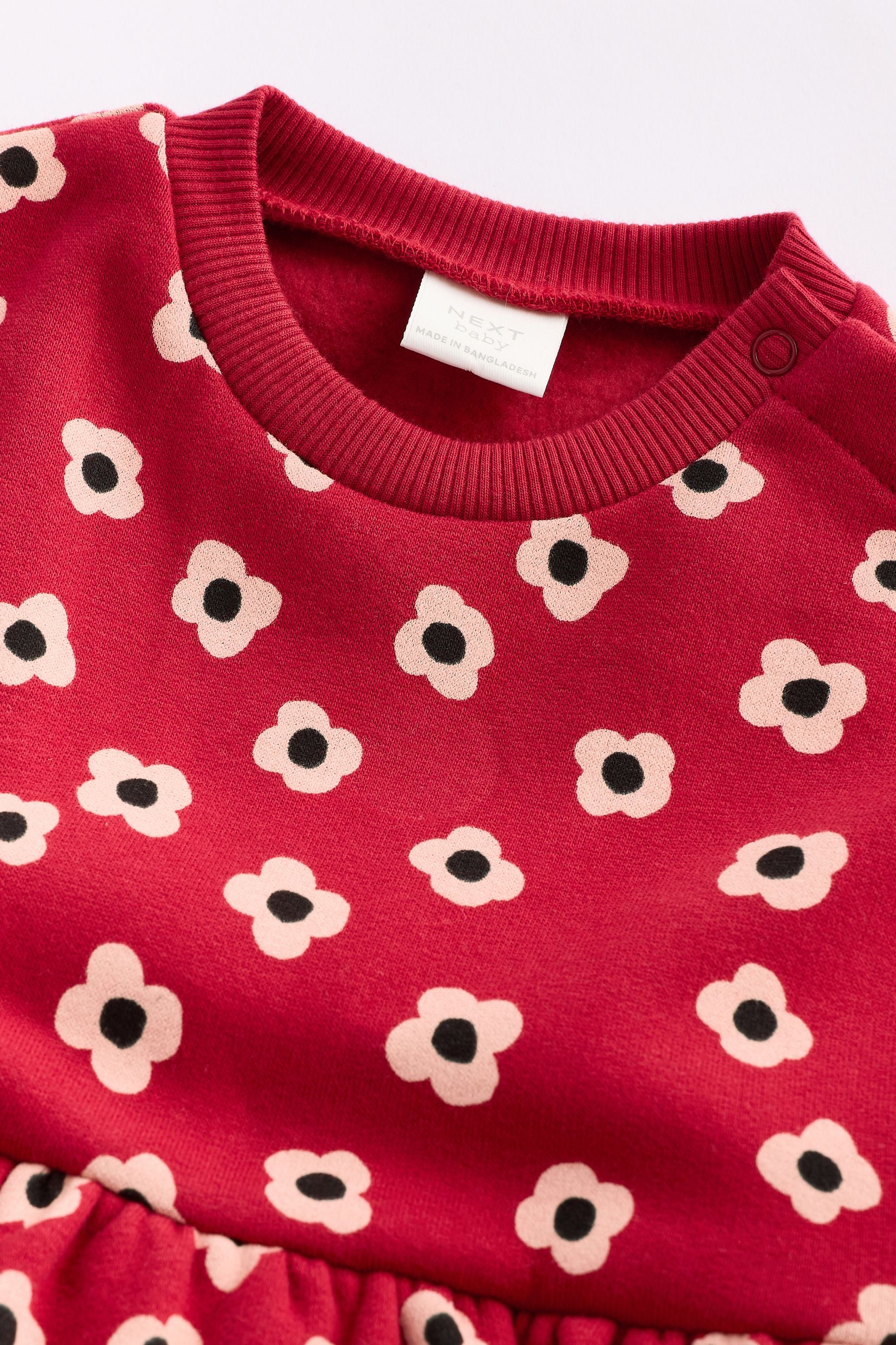 Red Flower Print Skirted Baby Romper with Tights (0mths-3yrs)