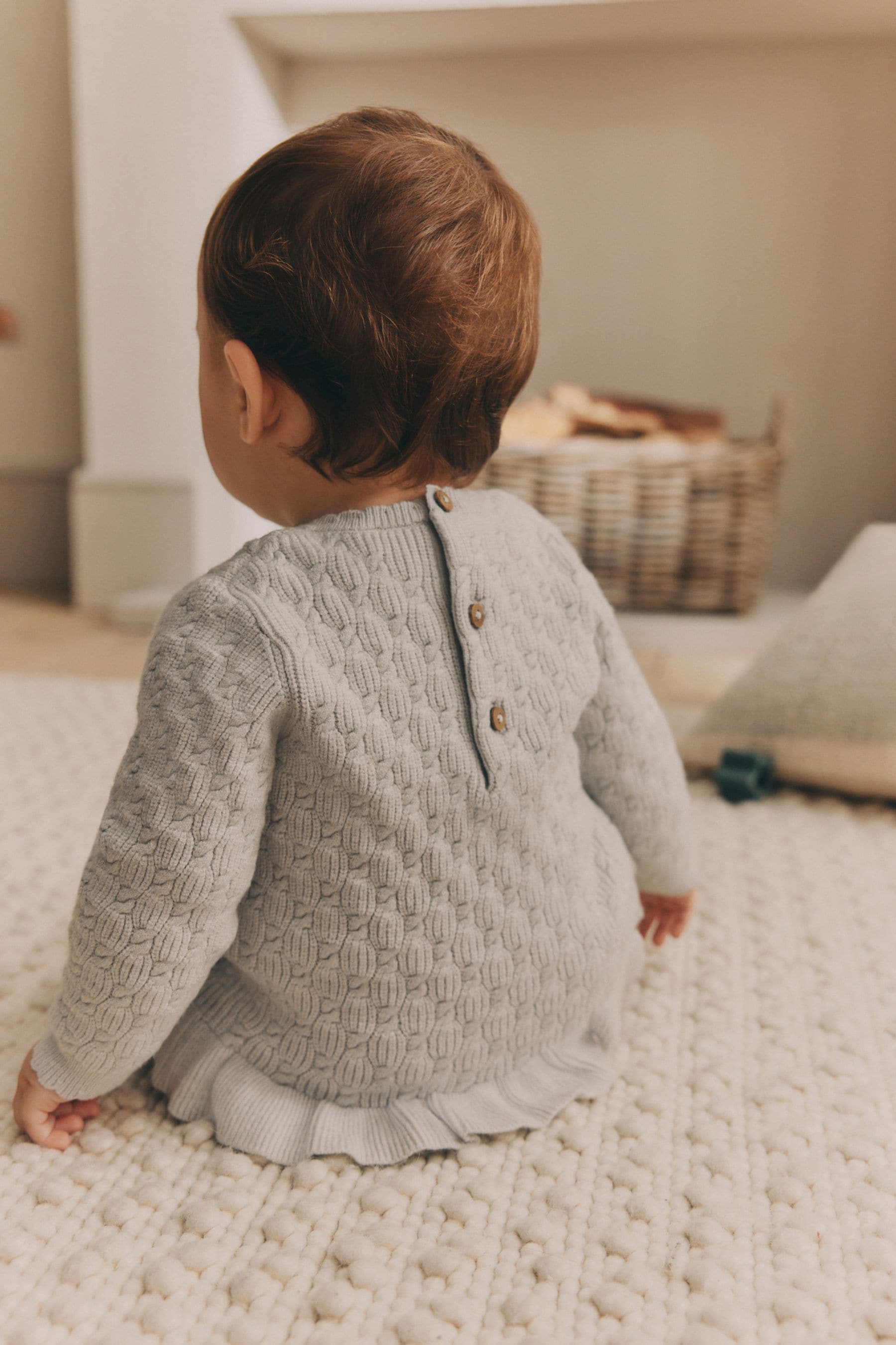 Grey 3D Bows Baby Knitted Jumper And Leggings Set (0mths-3yrs)